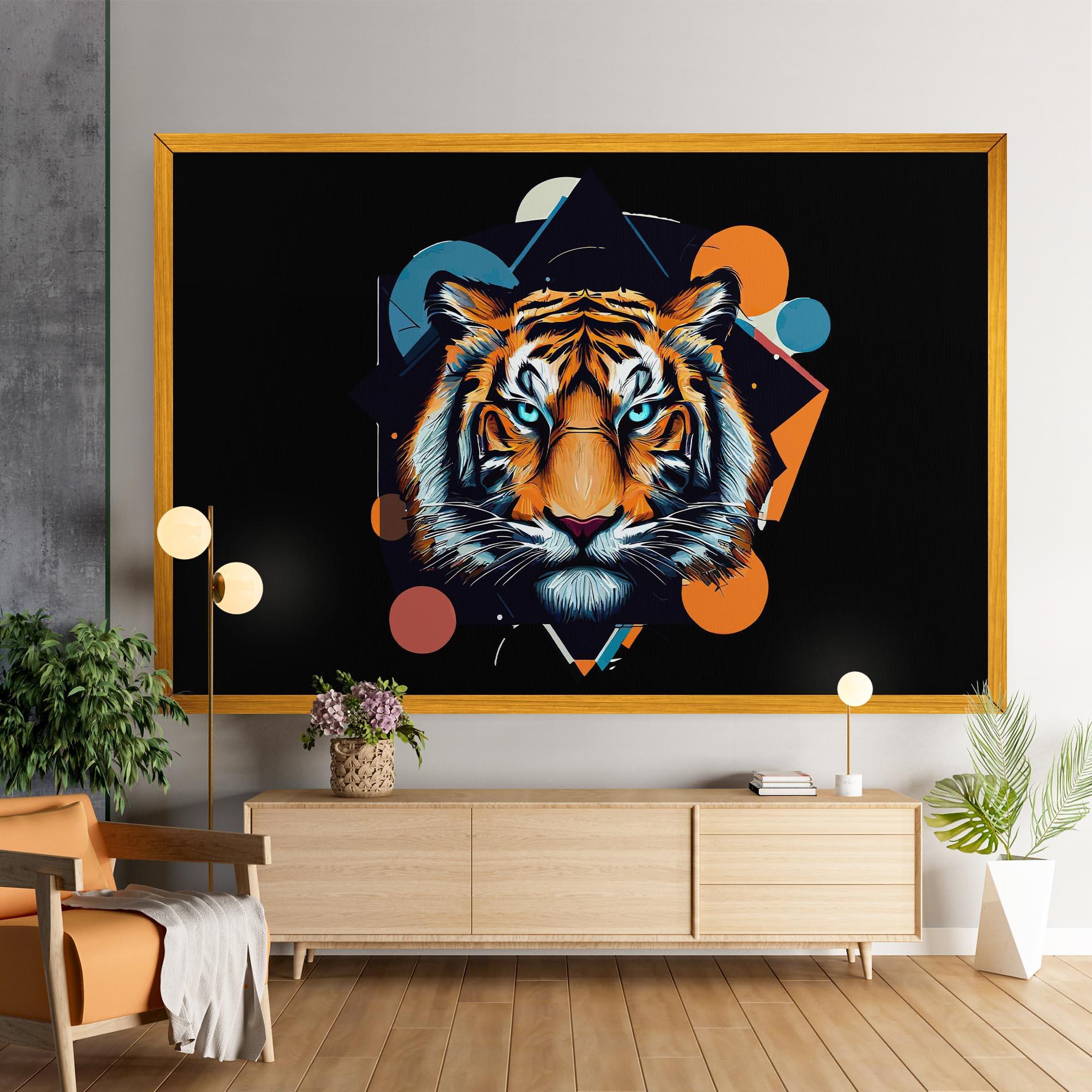 Leinwandbild Geometric Tiger mockup 9