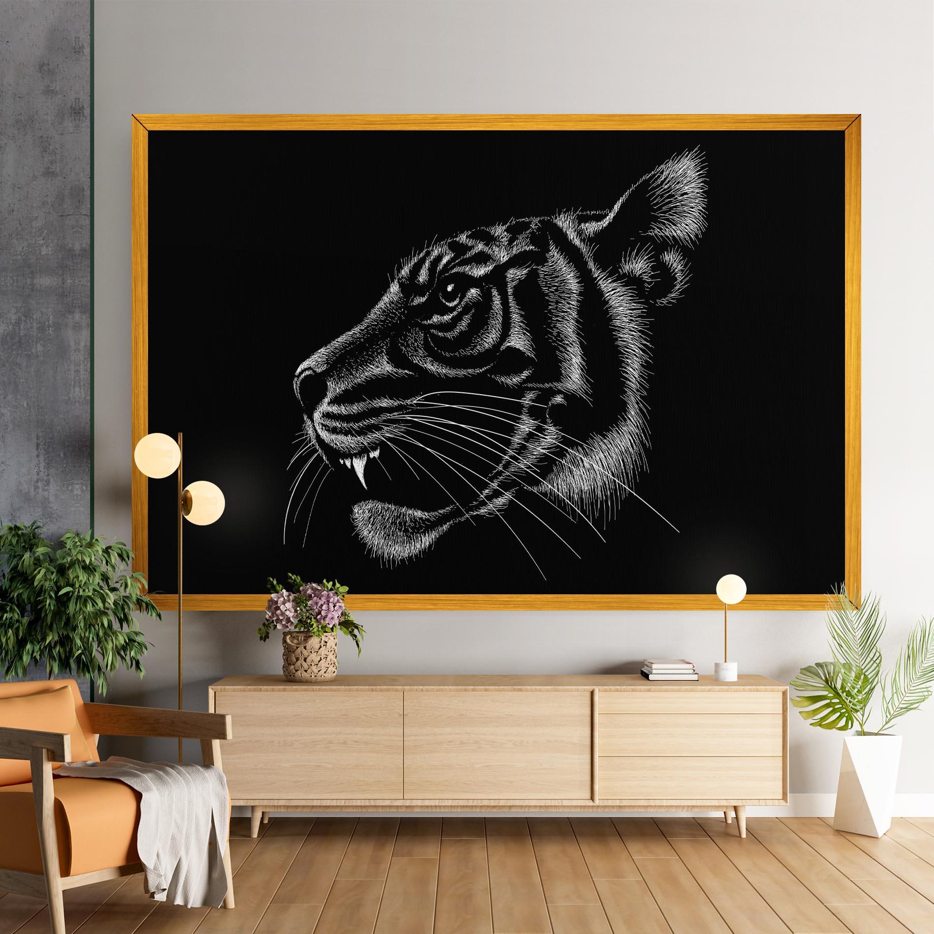 Leinwandbild Tiger White Head mockup 9