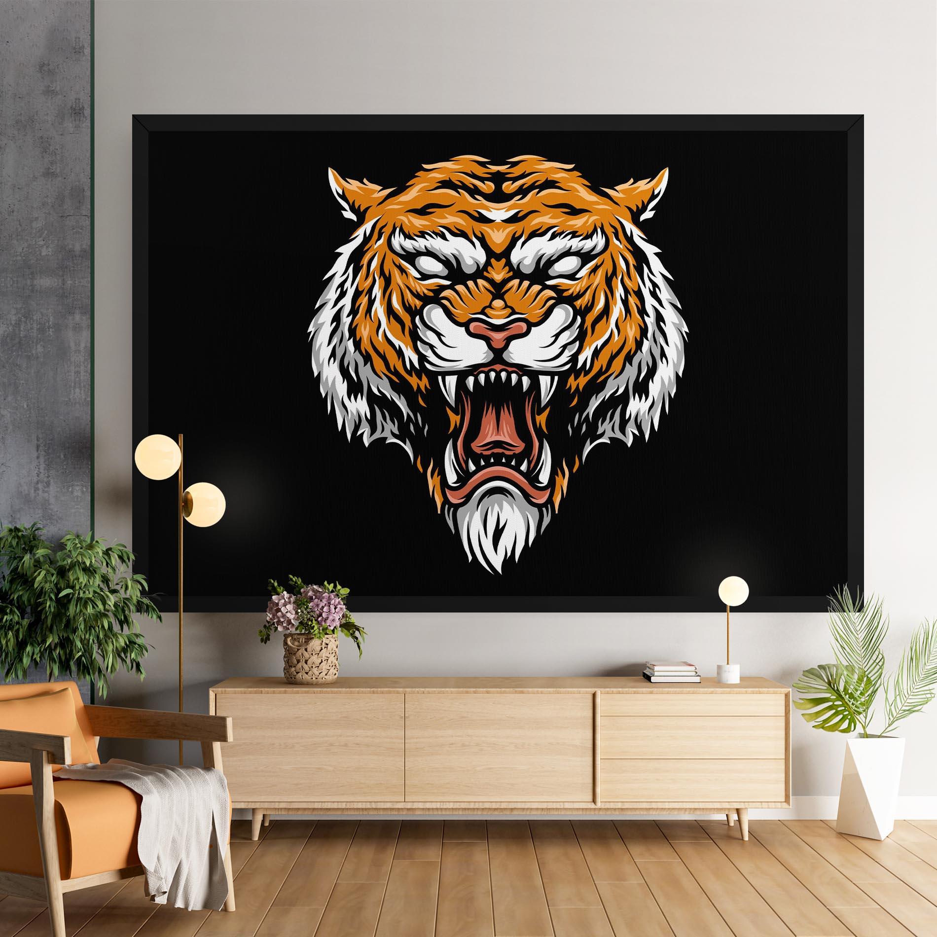 Leinwandbild Angry Orange Tiger mockup 9