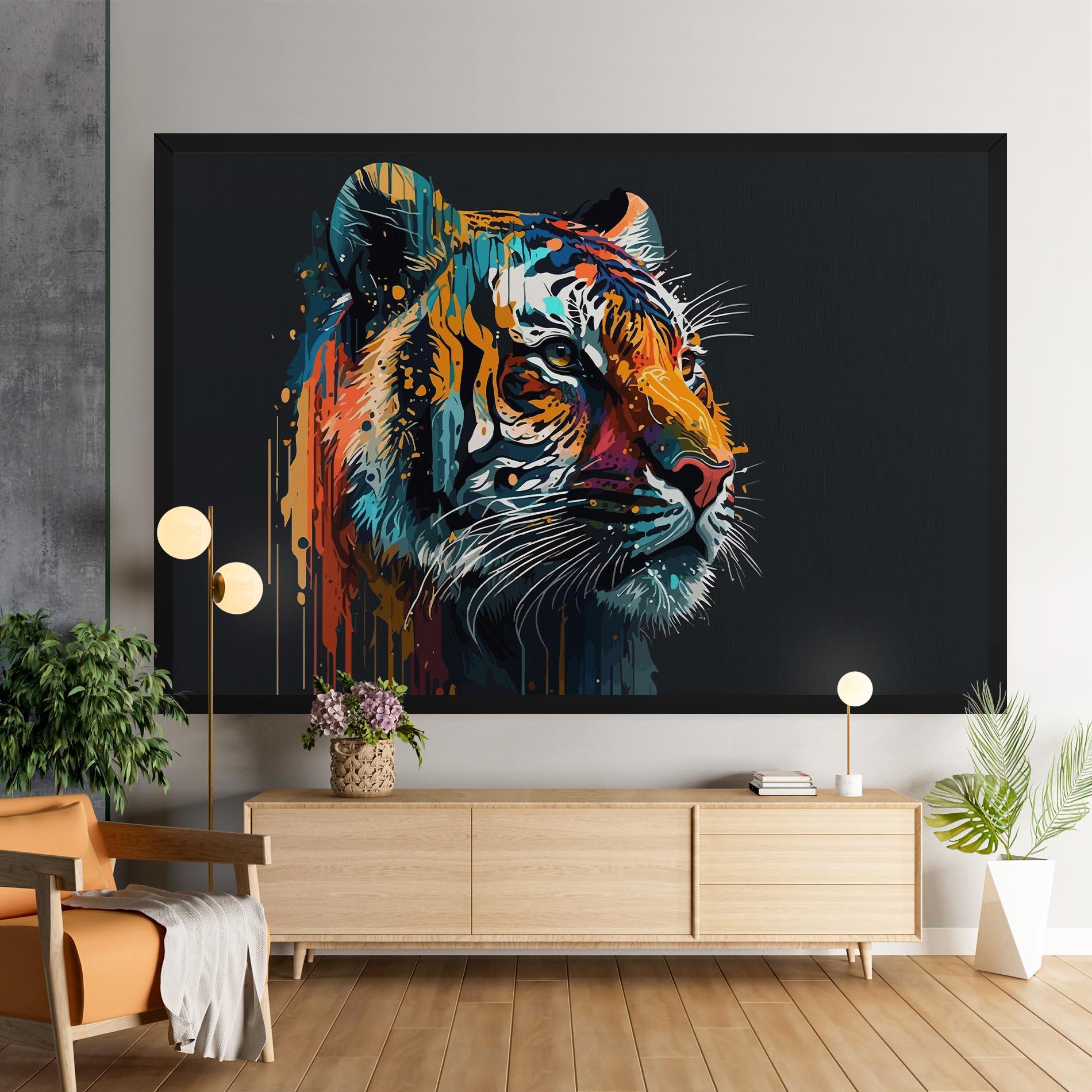 Leinwandbild Color Mix Tiger mockup 9