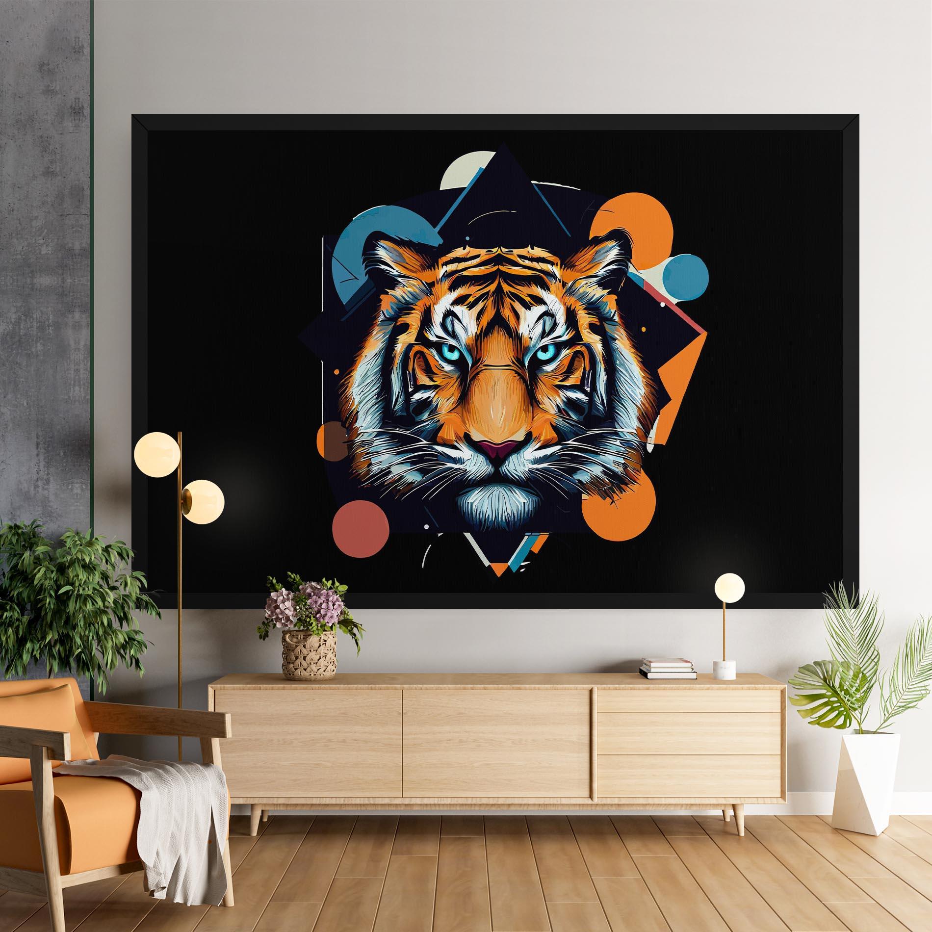 Leinwandbild Geometric Tiger mockup 9