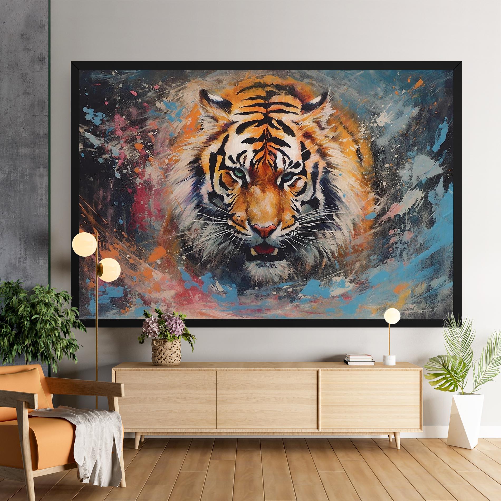 Leinwandbild Orange Tiger Painting mockup 9