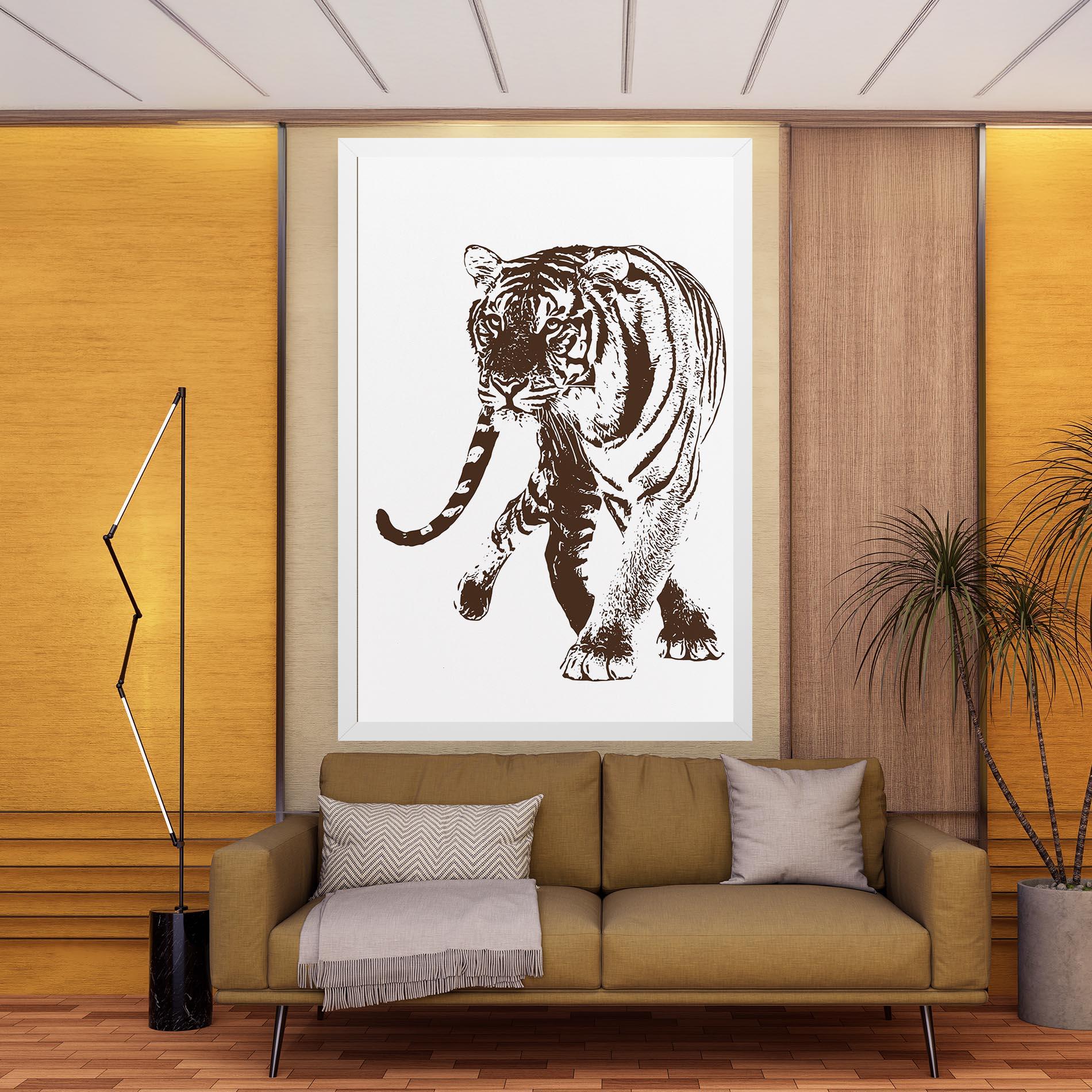 Leinwandbild Brown Line Tiger mockup 9