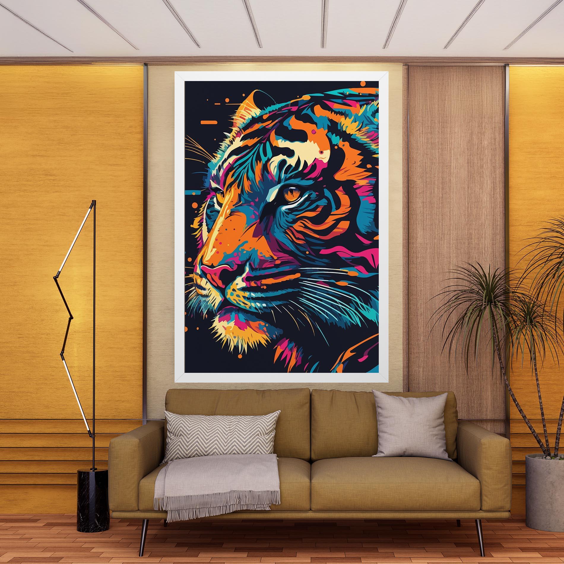 Leinwandbild Colorful Tiger mockup 9
