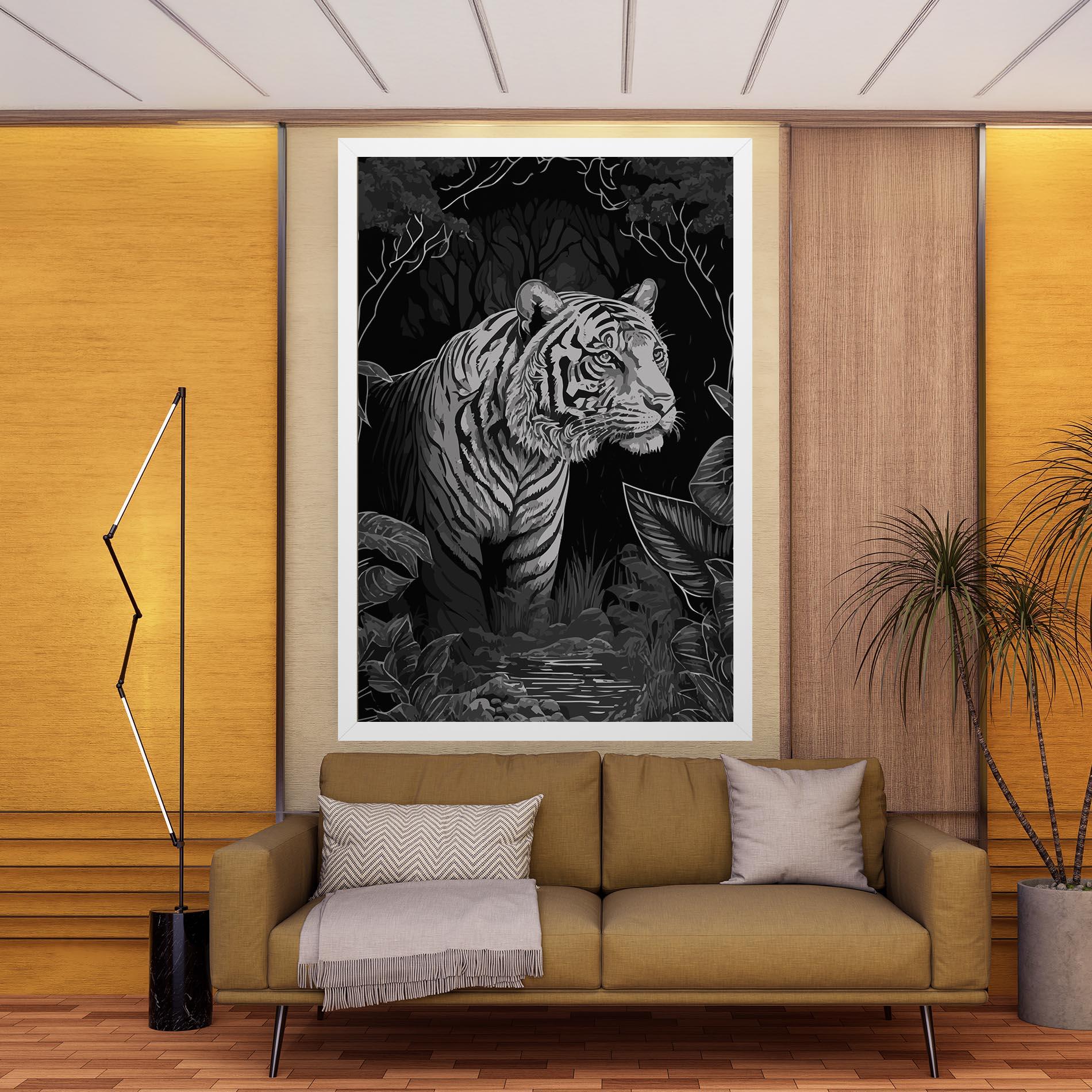 Leinwandbild Grey Tiger mockup 9