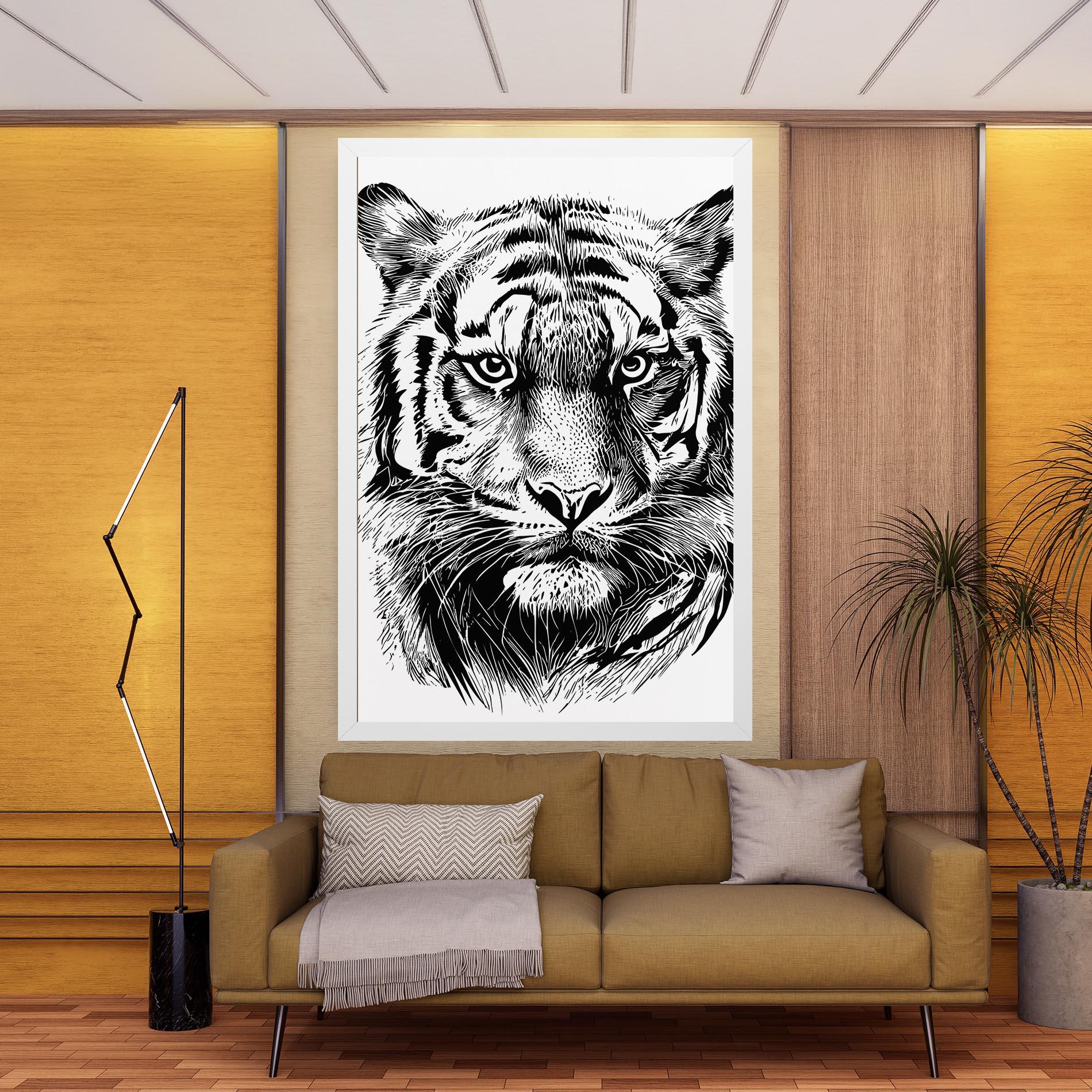 Leinwandbild Pretty Tiger Head mockup 9