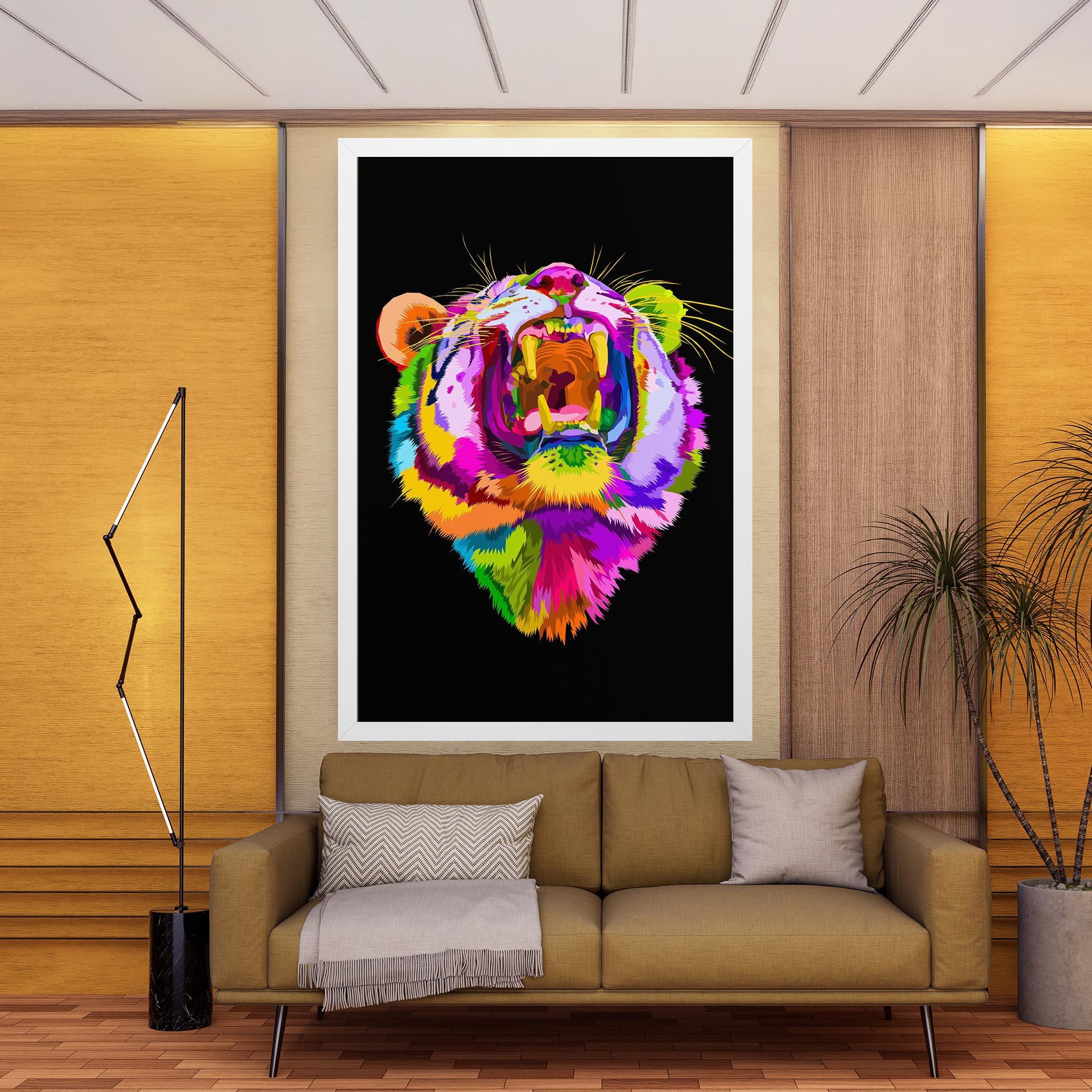 Leinwandbild Tiger Mix Color mockup 9