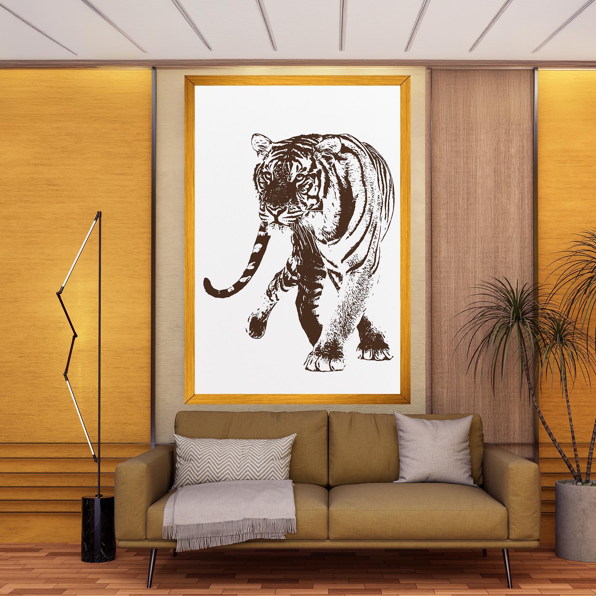 Leinwandbild Brown Line Tiger mockup 9