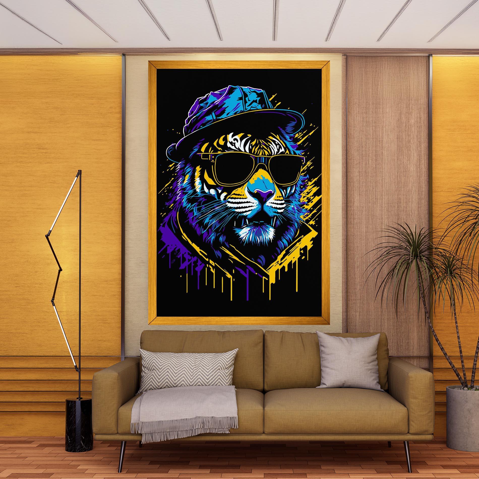 Leinwandbild Glasses Tiger mockup 9