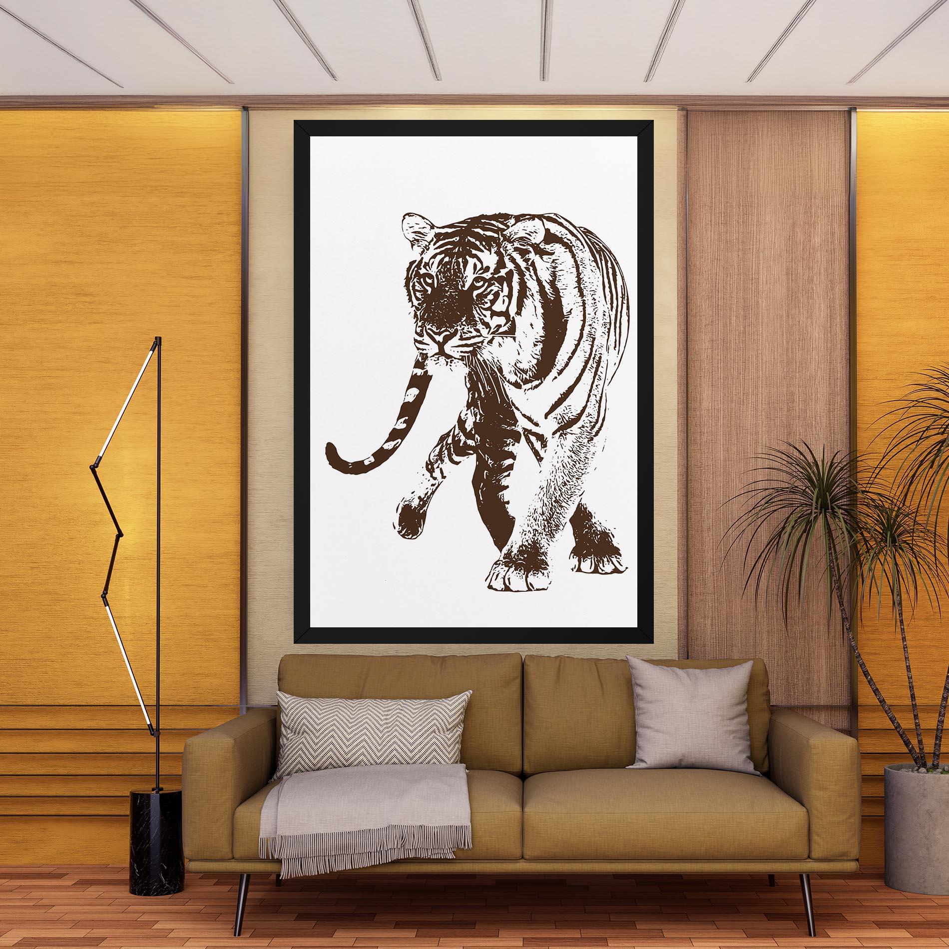 Leinwandbild Brown Line Tiger mockup 9