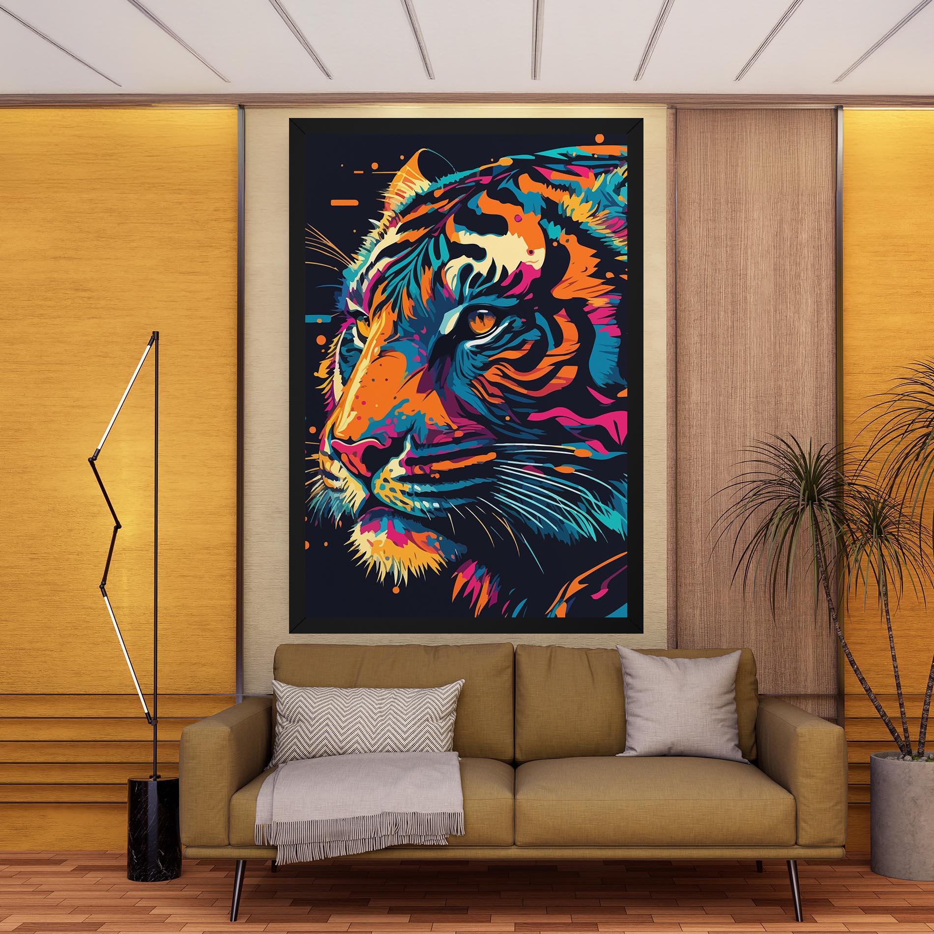 Leinwandbild Colorful Tiger mockup 9