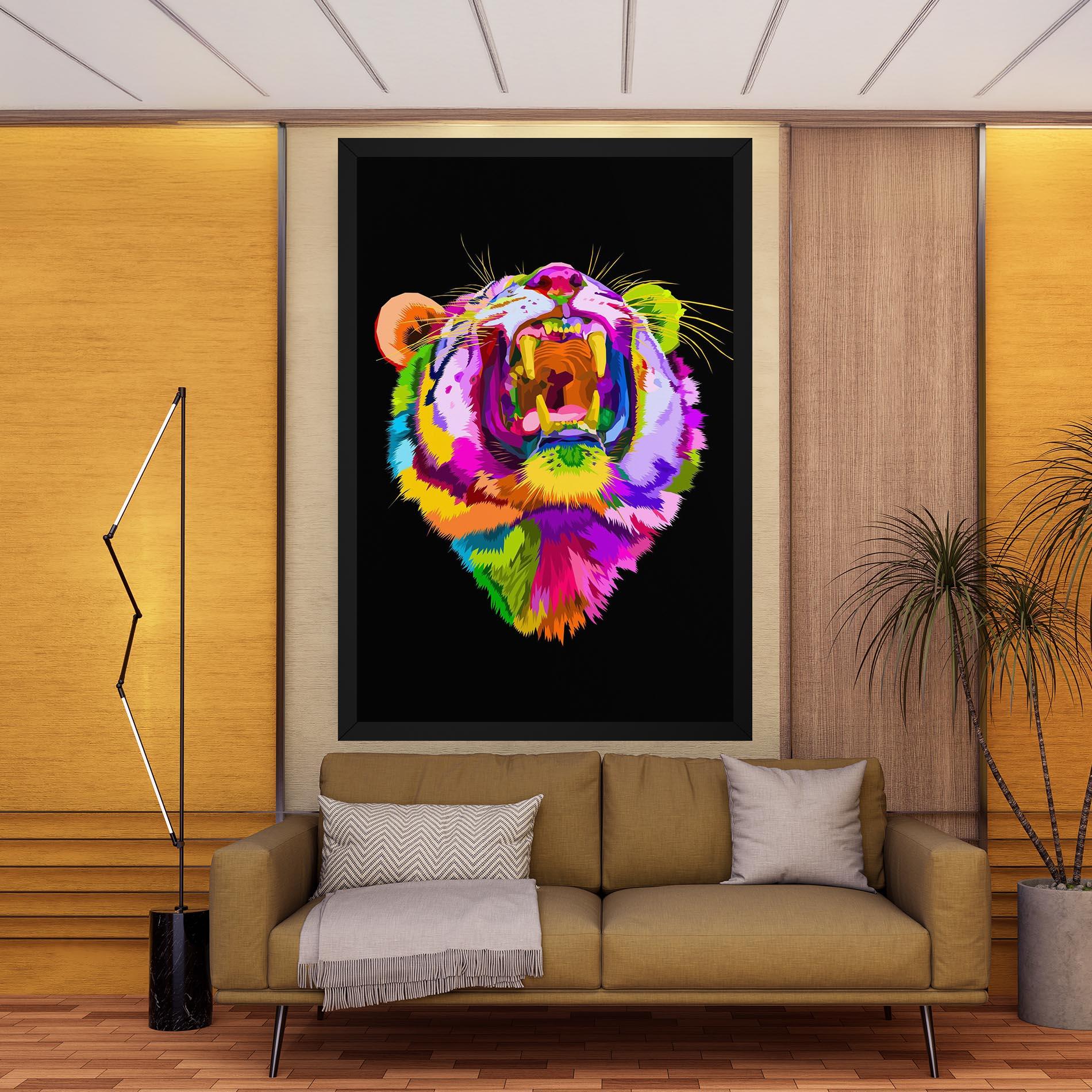 Leinwandbild Tiger Mix Color mockup 9