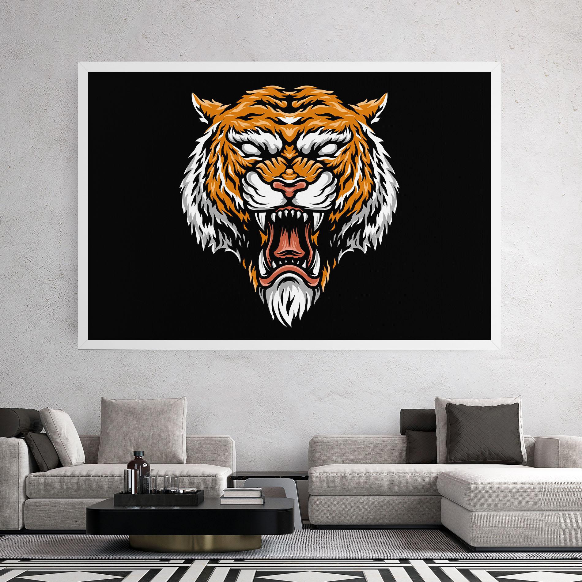 Leinwandbild Angry Orange Tiger mockup 2
