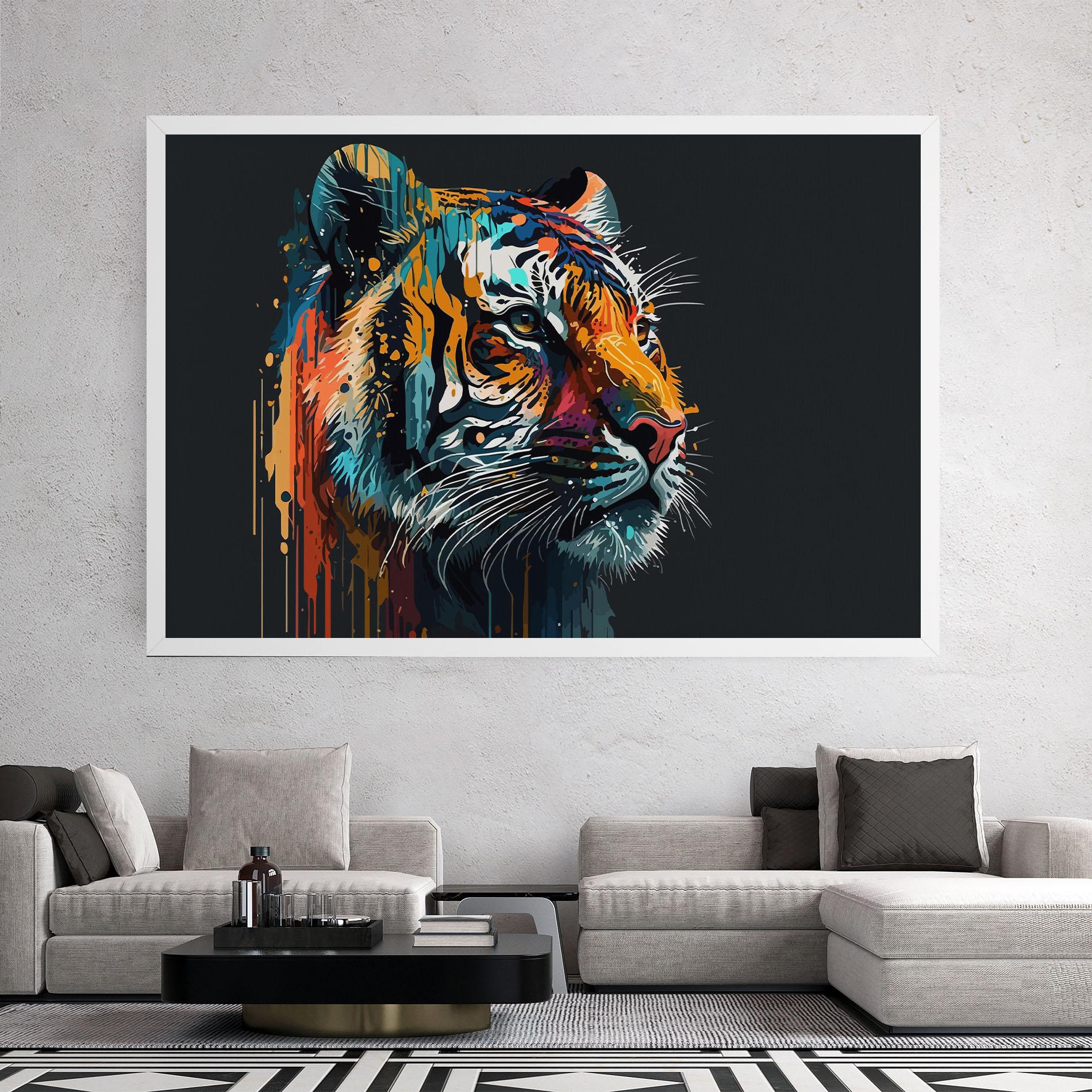Leinwandbild Color Mix Tiger mockup 2