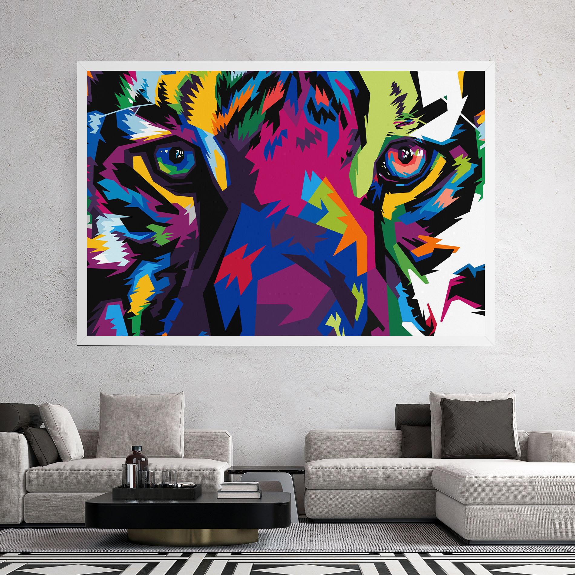 Leinwandbild Colourul Tiger Eyes mockup 2