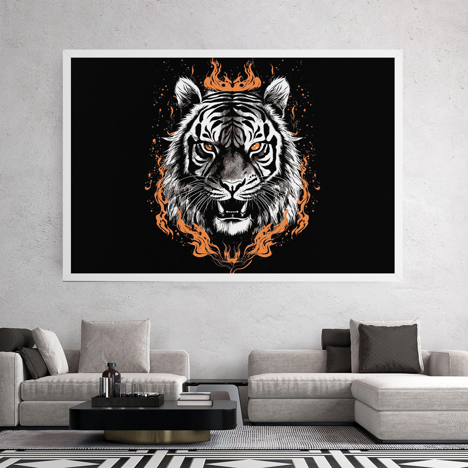 Leinwandbild Fire Tiger mockup 2
