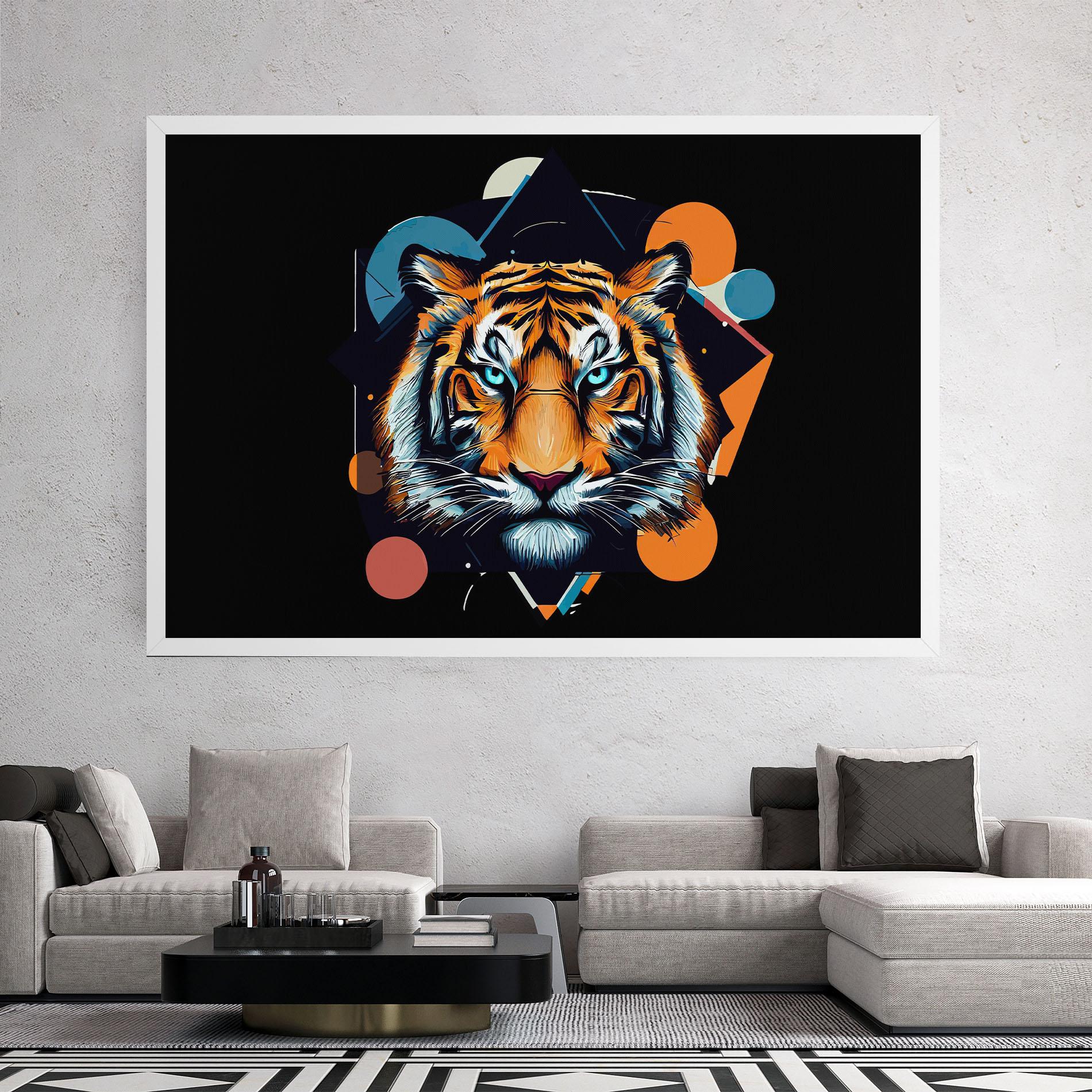 Leinwandbild Geometric Tiger mockup 2