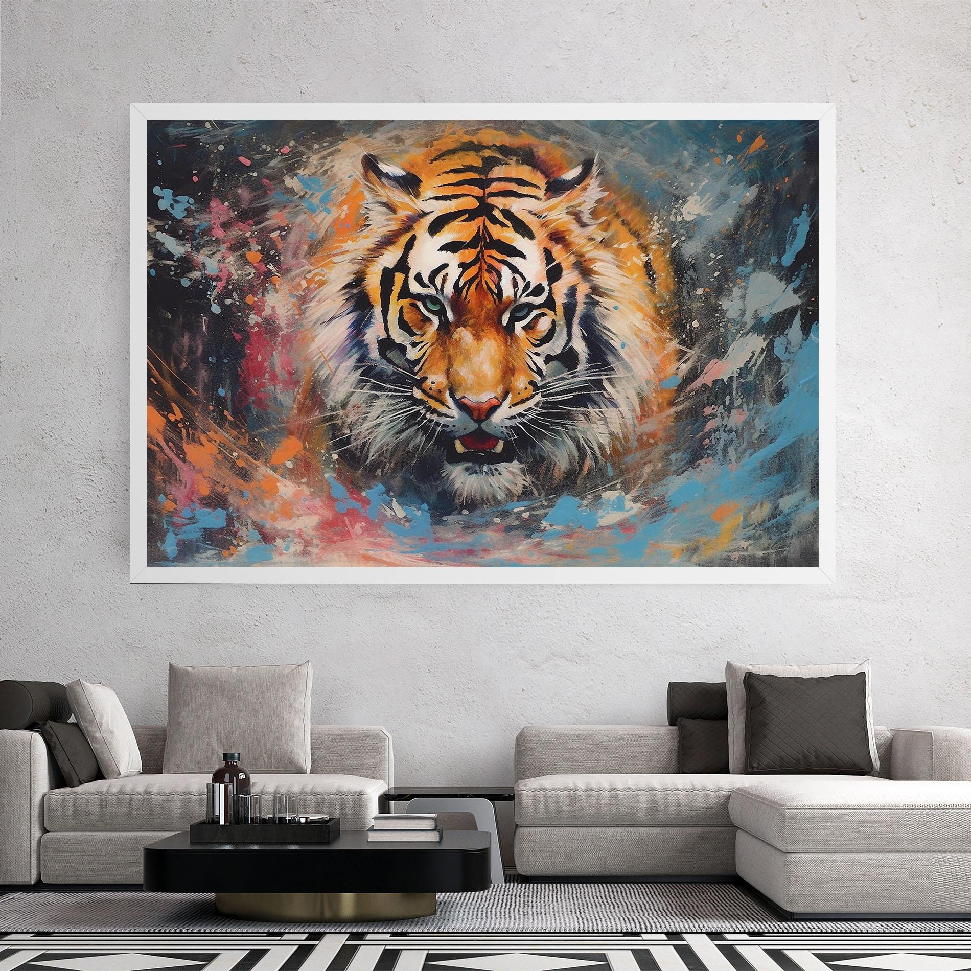 Leinwandbild Orange Tiger Painting mockup 2