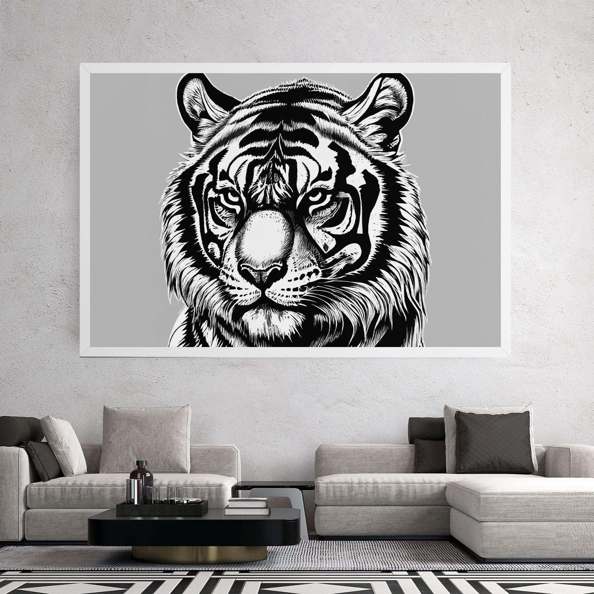 Leinwandbild White Tiger Grey mockup 2