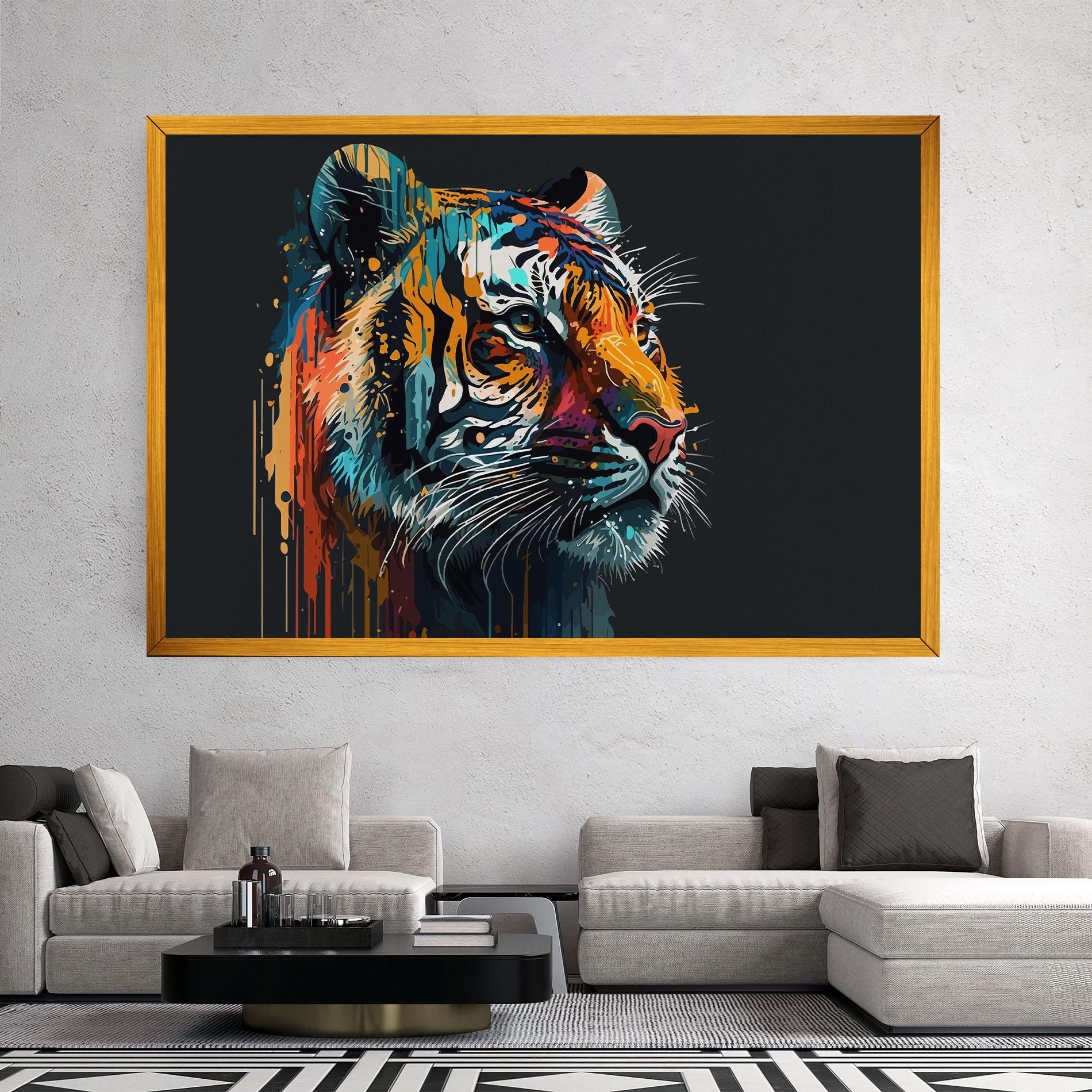 Leinwandbild Color Mix Tiger mockup 2