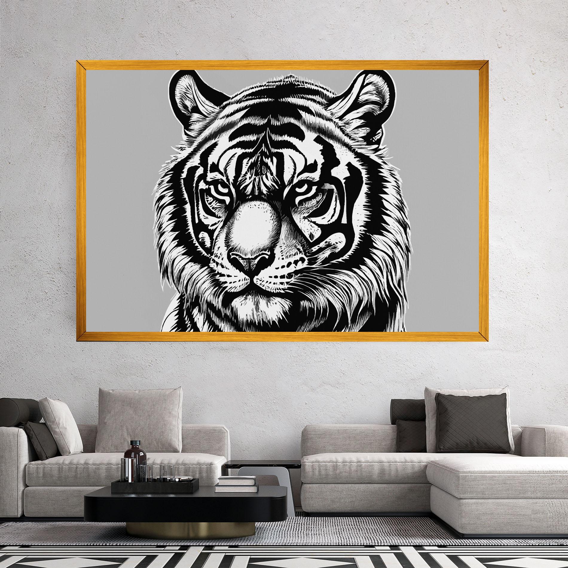 Leinwandbild White Tiger Grey mockup 2