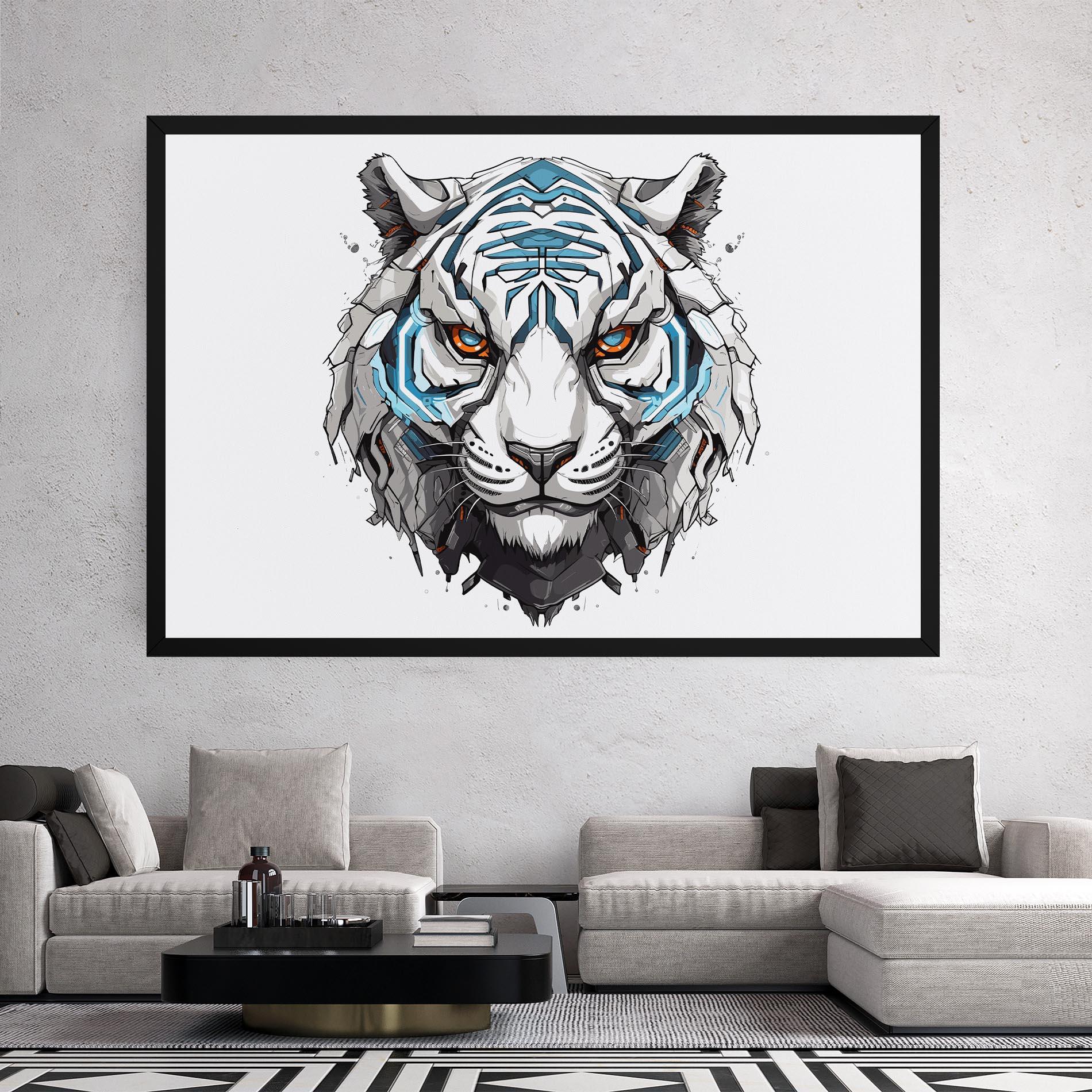 Leinwandbild Cyborg Tiger mockup 2