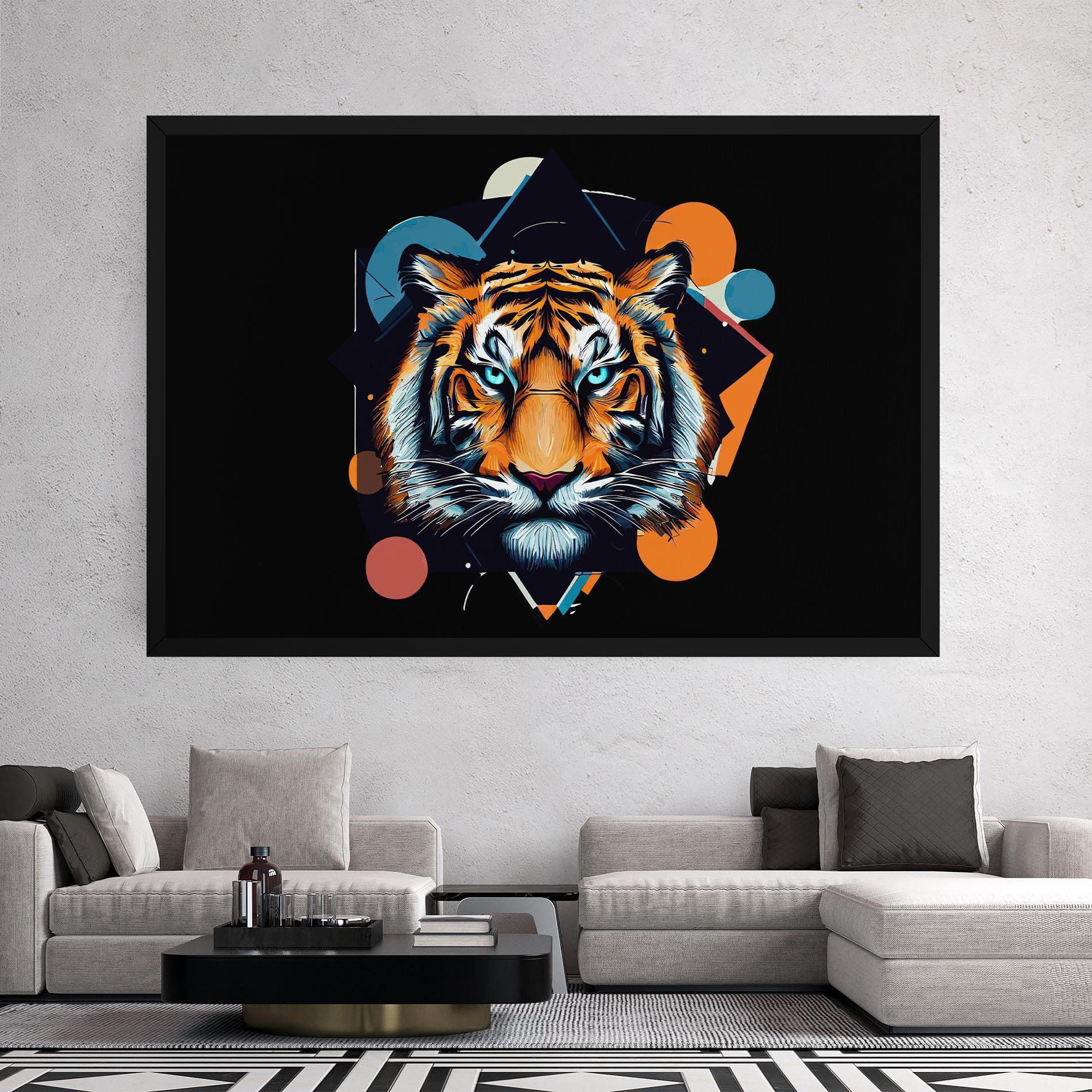 Leinwandbild Geometric Tiger mockup 2