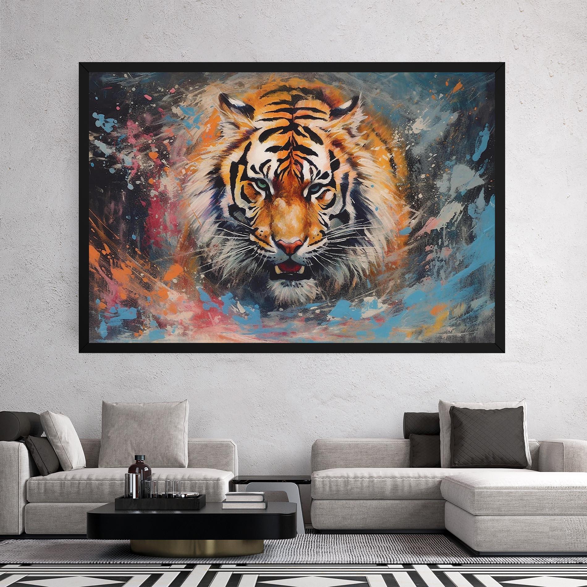 Leinwandbild Orange Tiger Painting mockup 2