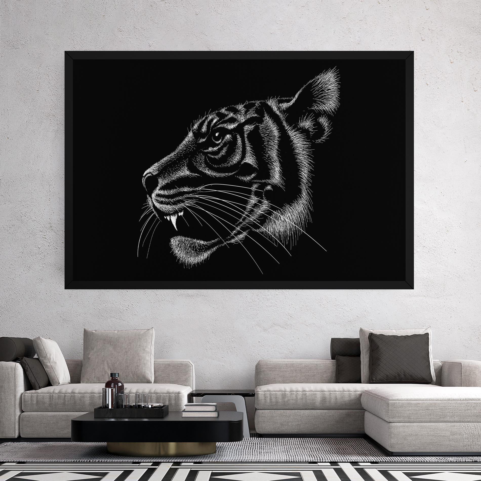 Leinwandbild Tiger White Head mockup 2