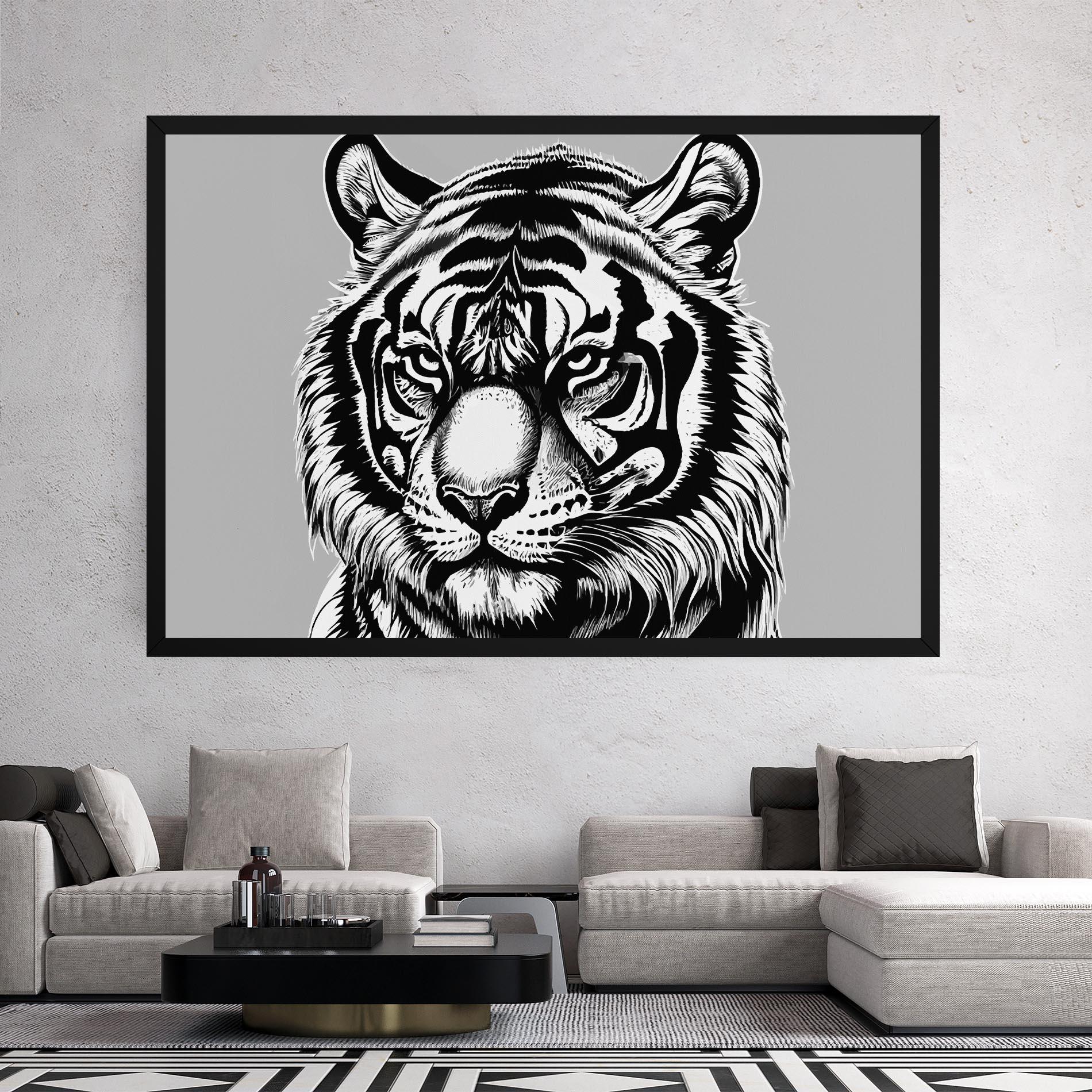 Leinwandbild White Tiger Grey mockup 2