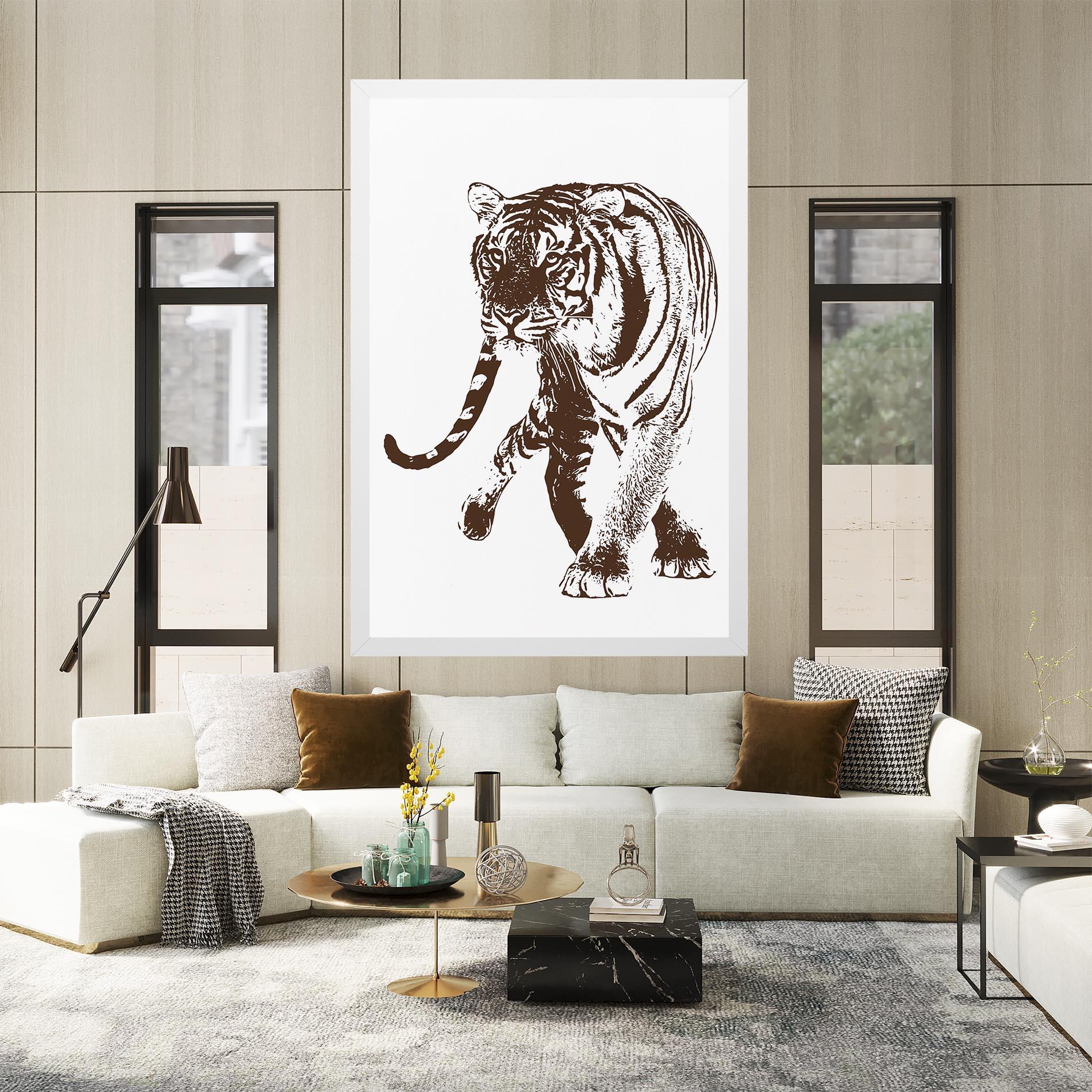 Leinwandbild Brown Line Tiger mockup 2
