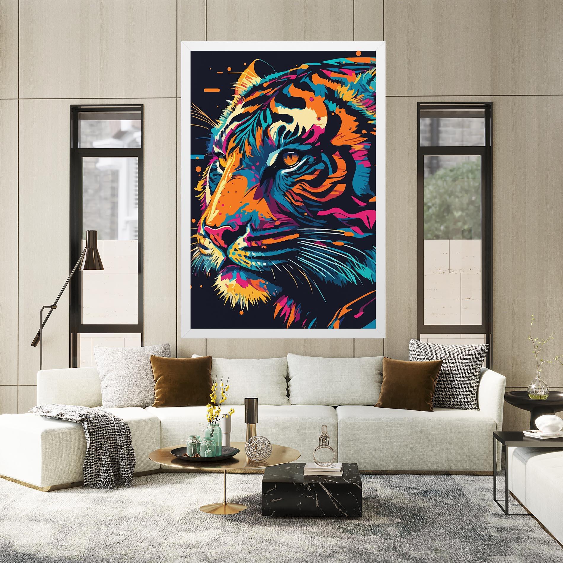 Leinwandbild Colorful Tiger mockup 2