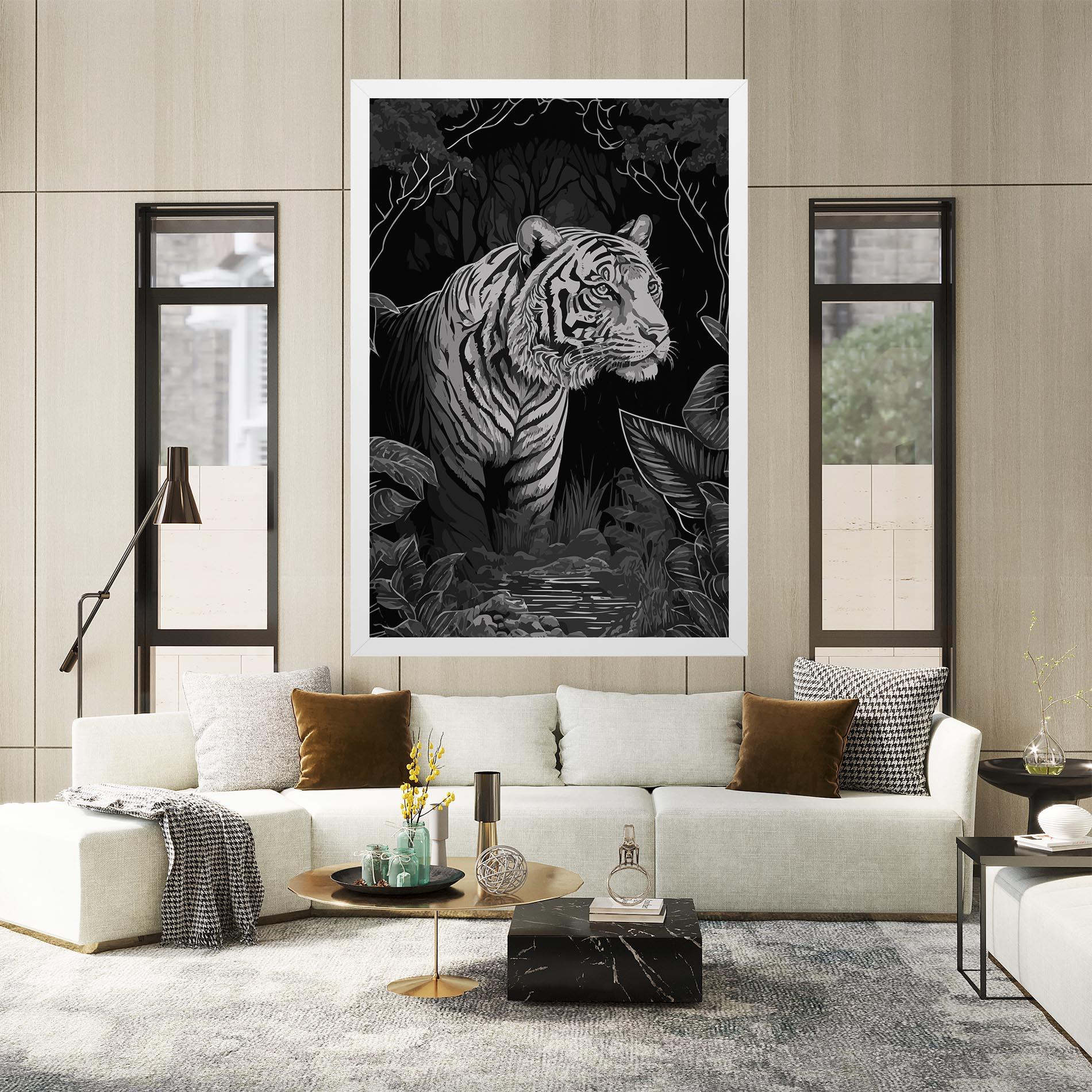 Leinwandbild Grey Tiger mockup 2