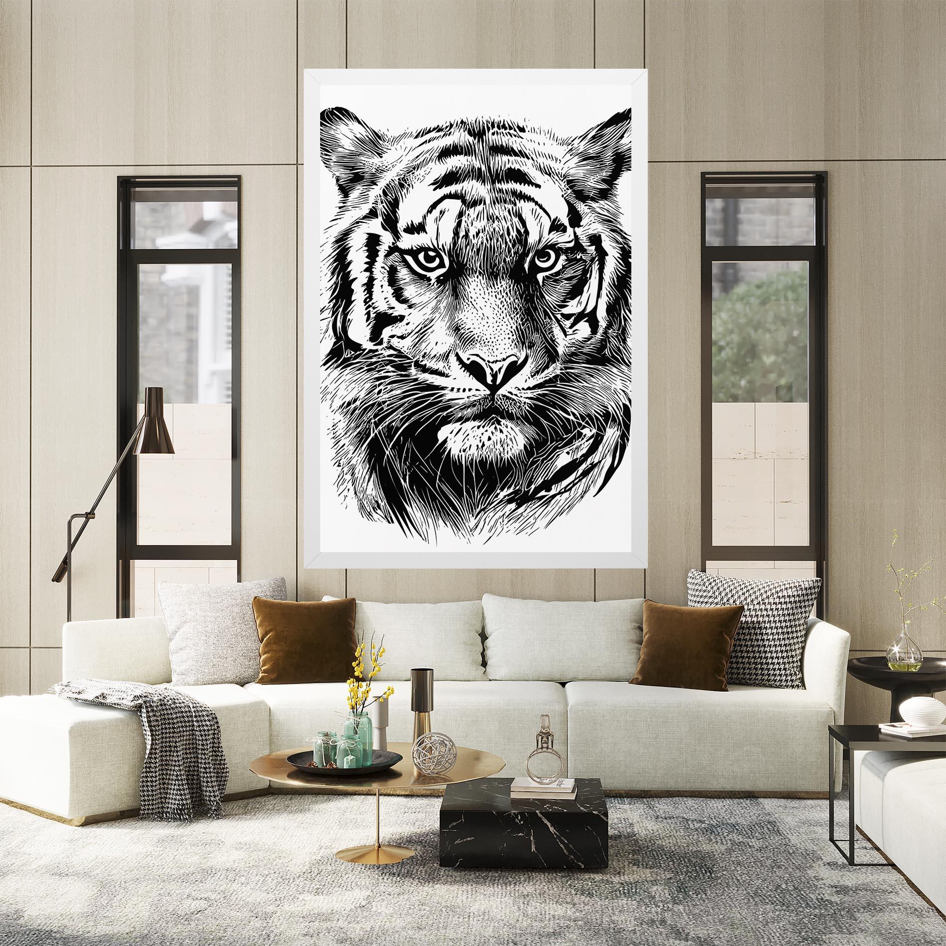 Leinwandbild Pretty Tiger Head mockup 2