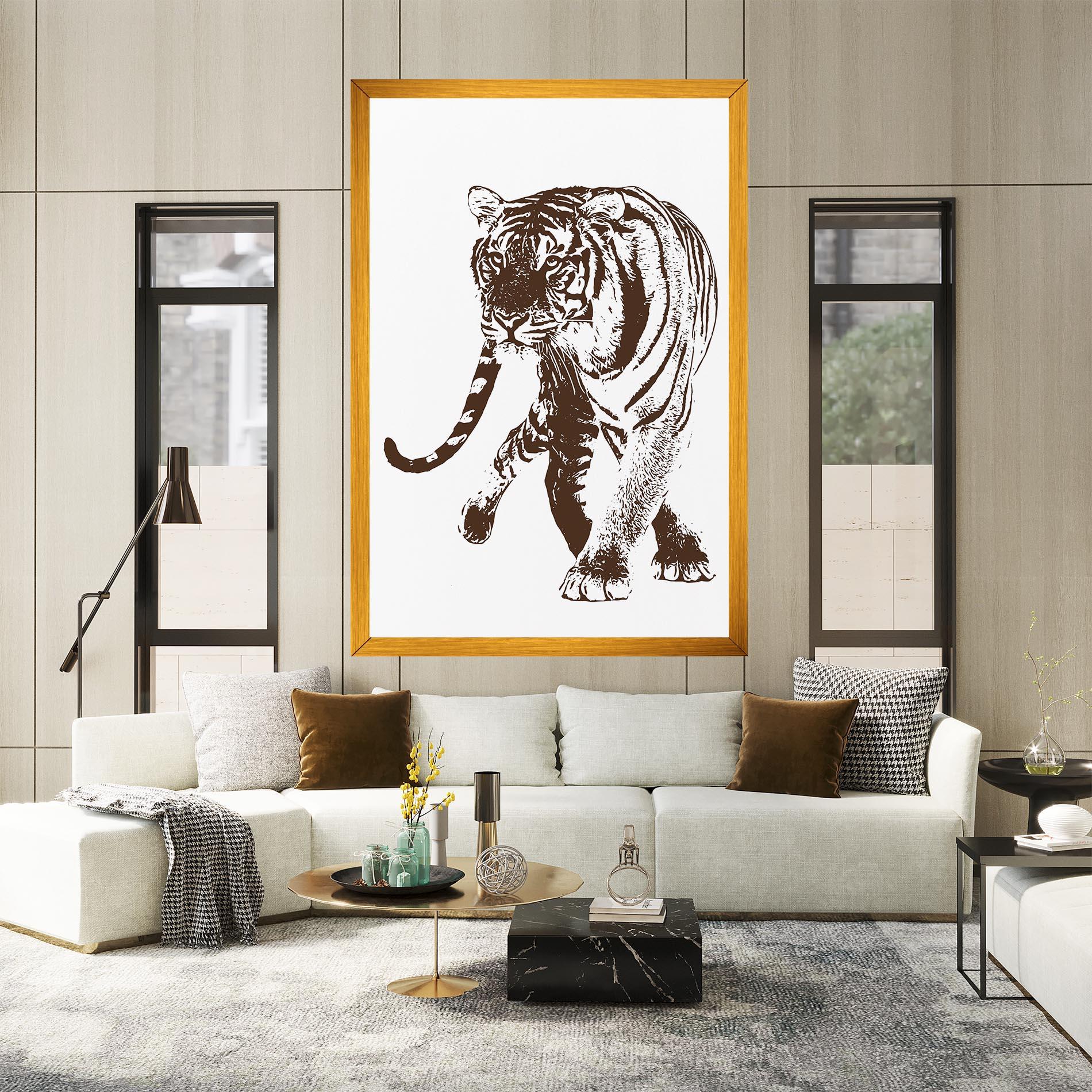 Leinwandbild Brown Line Tiger mockup 2