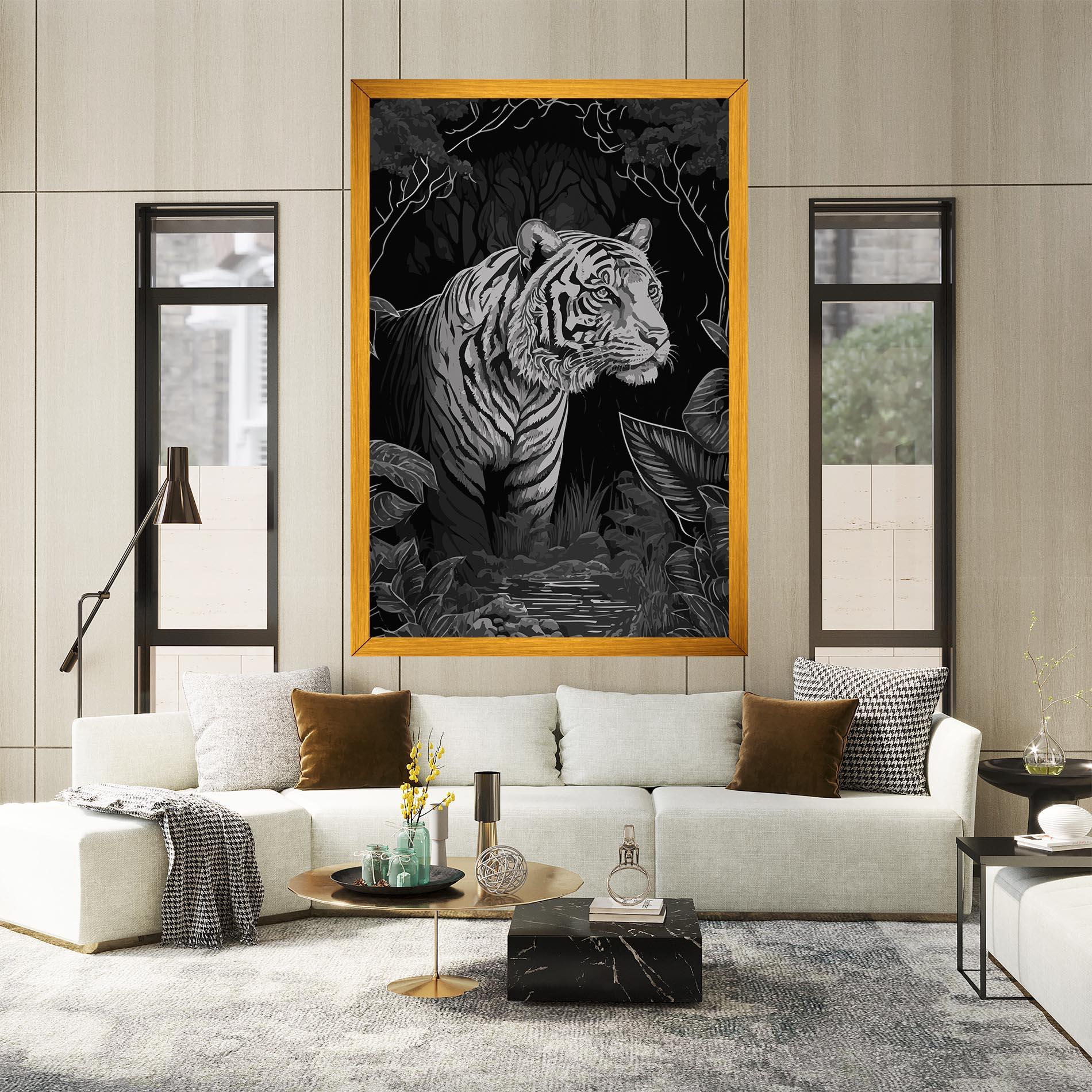 Leinwandbild Grey Tiger mockup 2