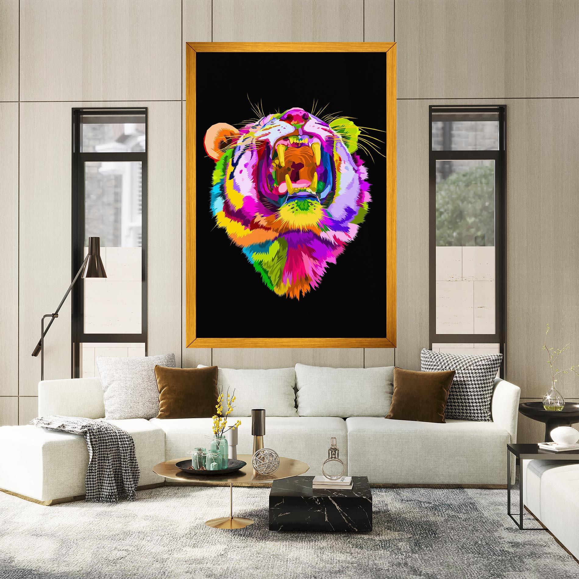 Leinwandbild Tiger Mix Color mockup 2