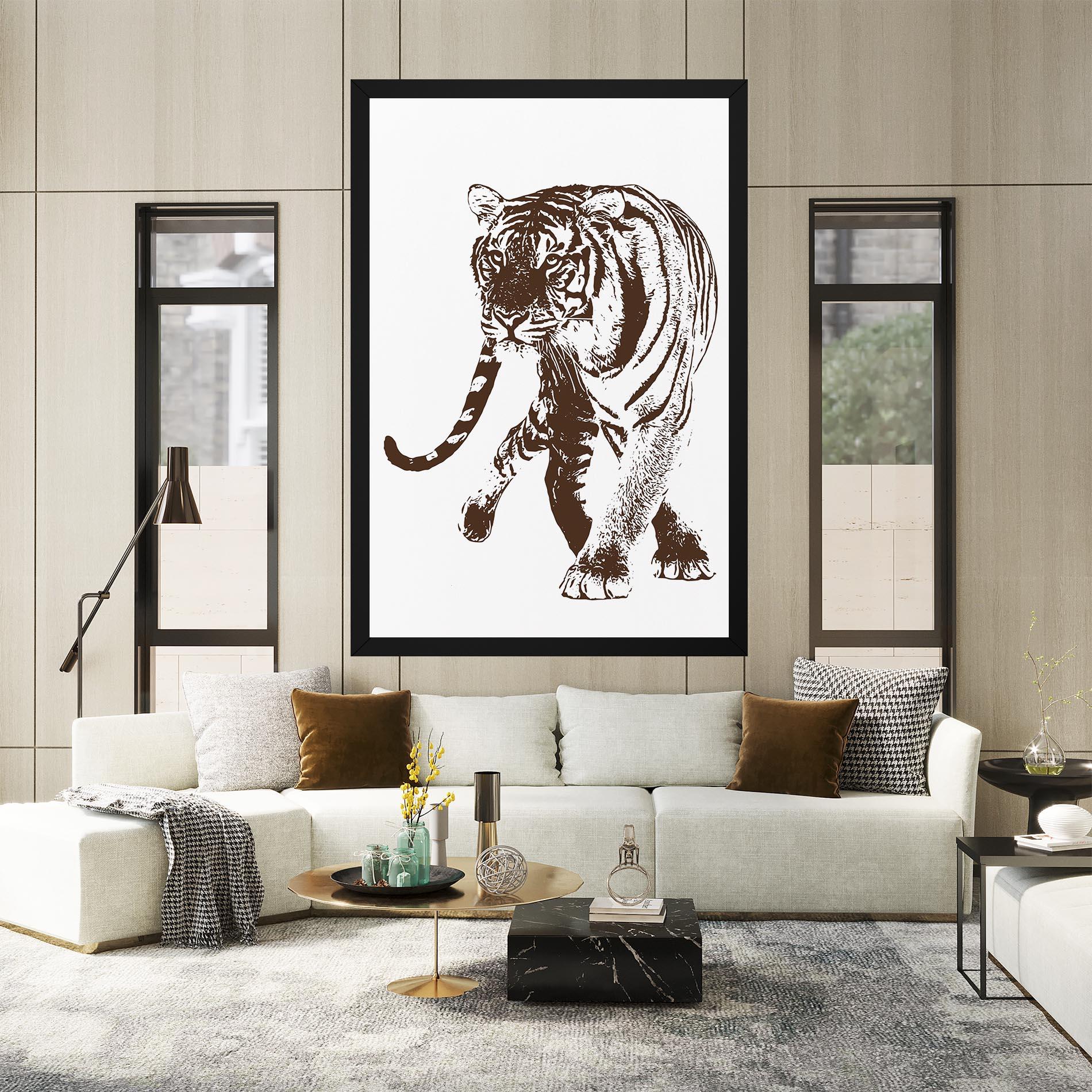 Leinwandbild Brown Line Tiger mockup 2