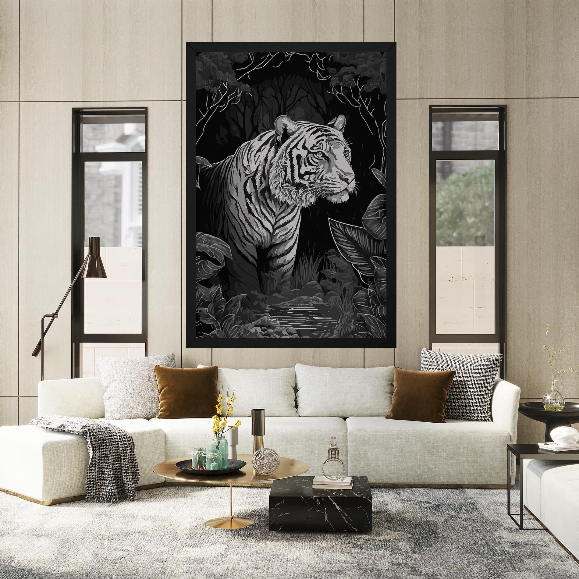 Leinwandbild Grey Tiger mockup 2