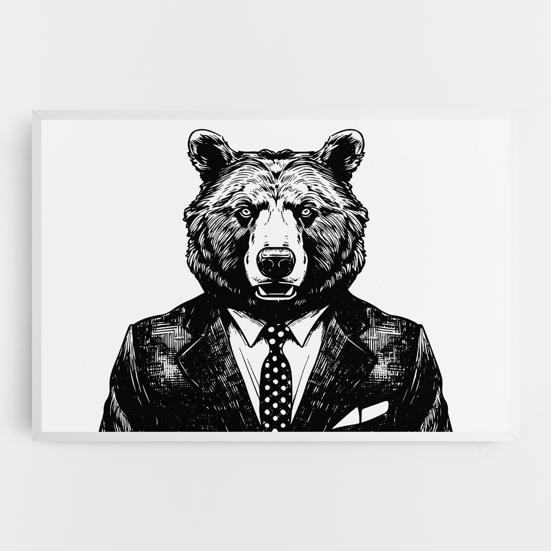 Leinwandbild Bear In Suit mockup 0