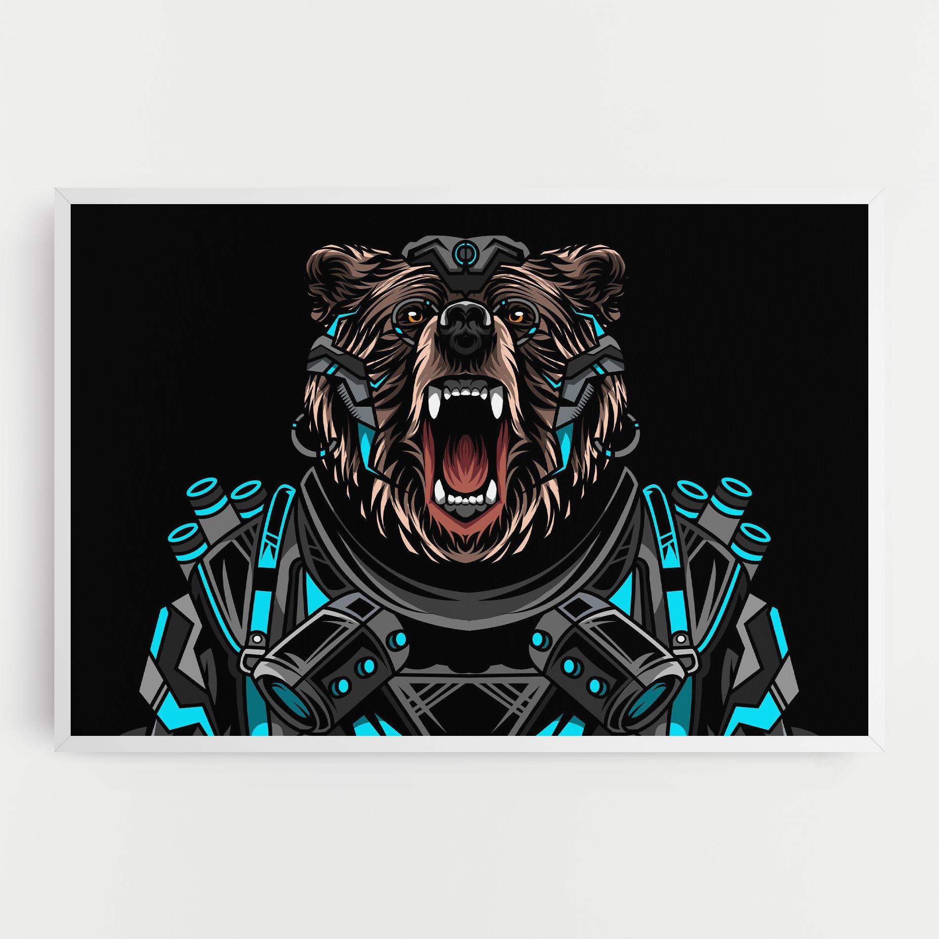 Leinwandbild Black Cyborg Bear mockup 0