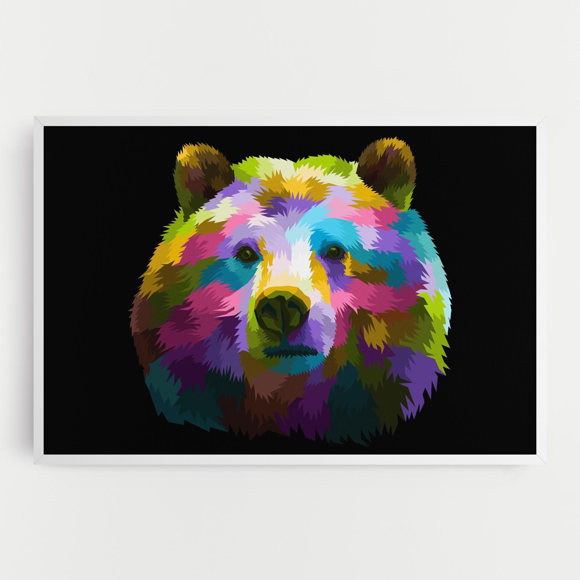 Leinwandbild Colorful Bear Head mockup 0