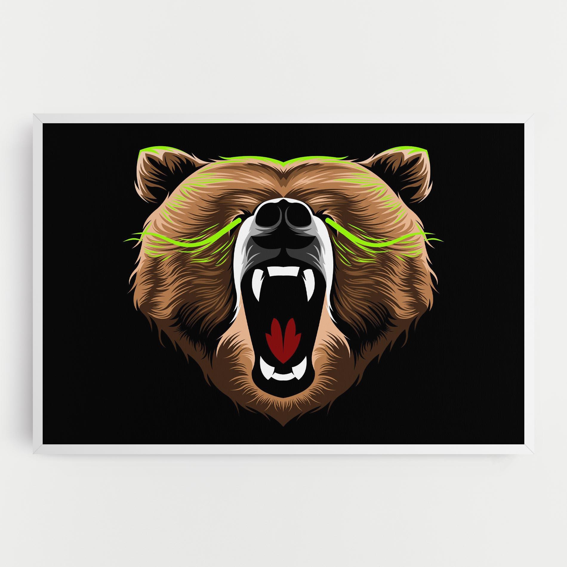Leinwandbild Green Line Bear mockup 0