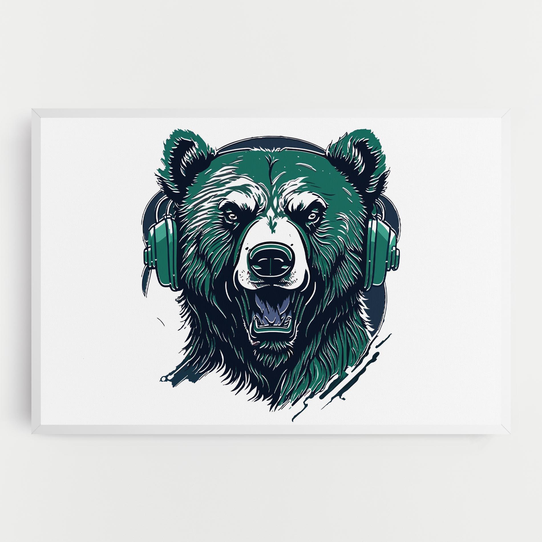 Leinwandbild Green Music Bear mockup 0
