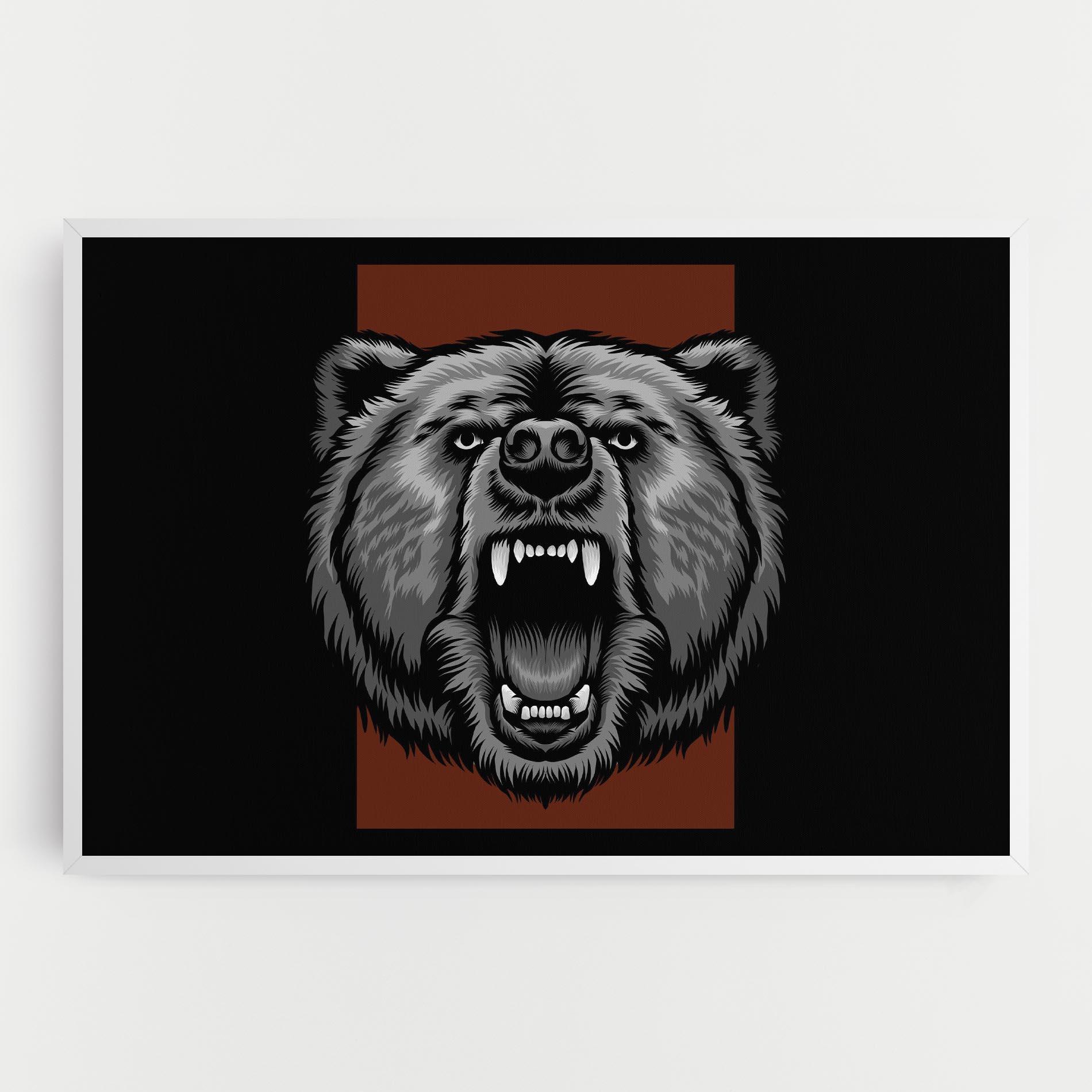 Leinwandbild Grey Bear Head mockup 0