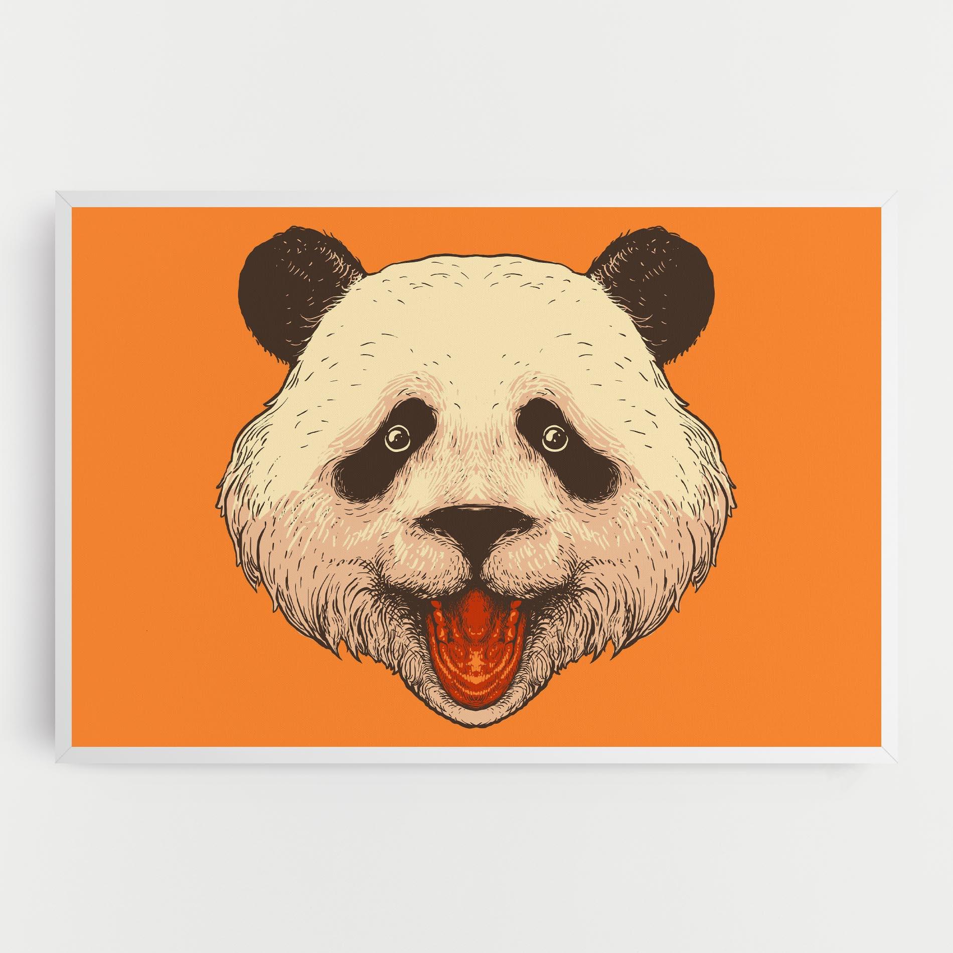 Leinwandbild Panda On Orange mockup 0