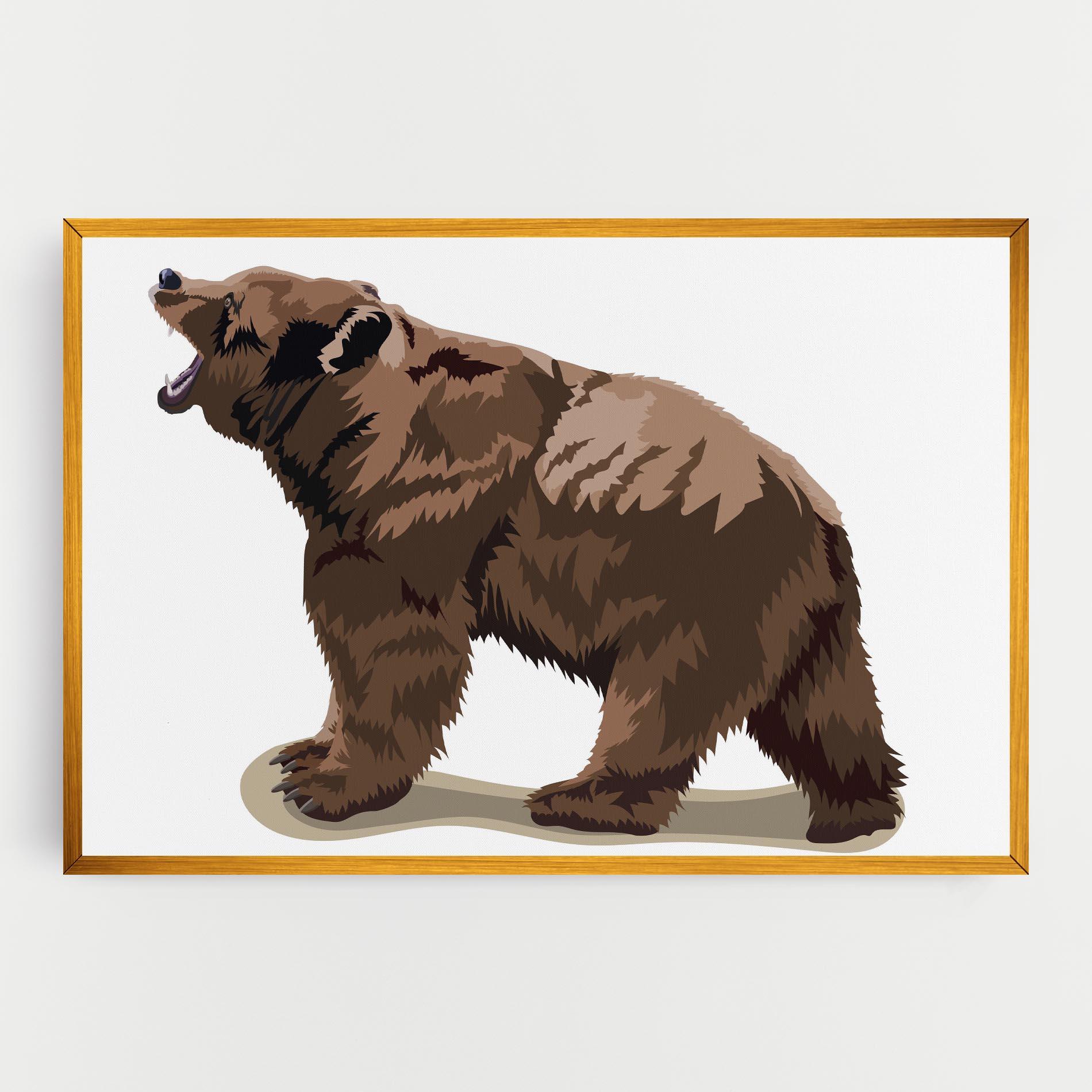 Leinwandbild Angry Walking Bear mockup 0