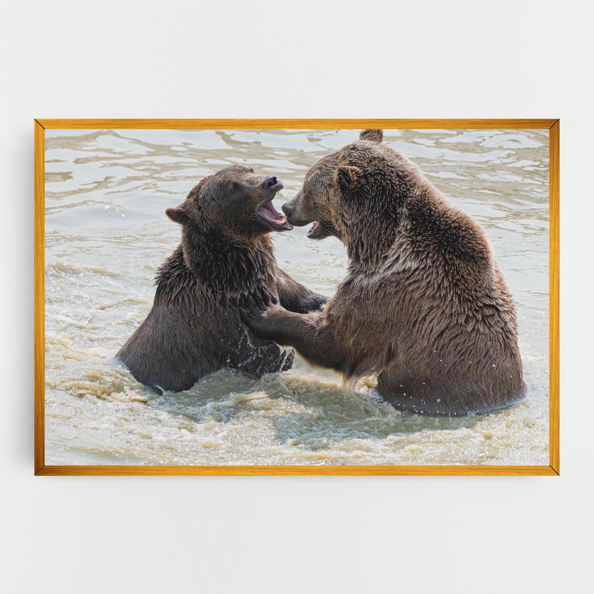 Leinwandbild Bears Fighting mockup 0