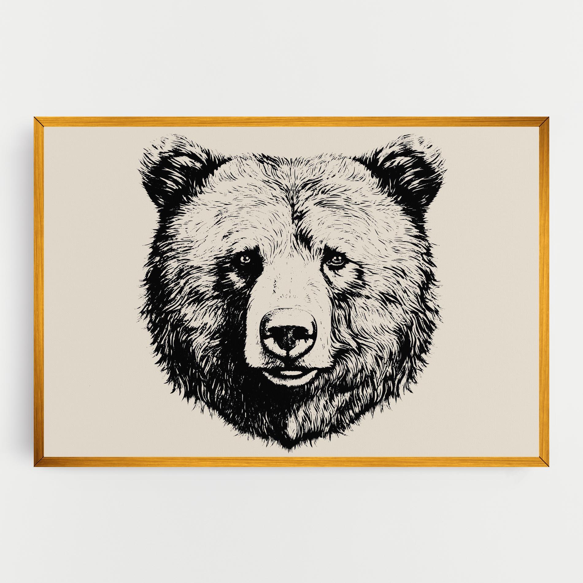 Leinwandbild Cream Head Bear mockup 0