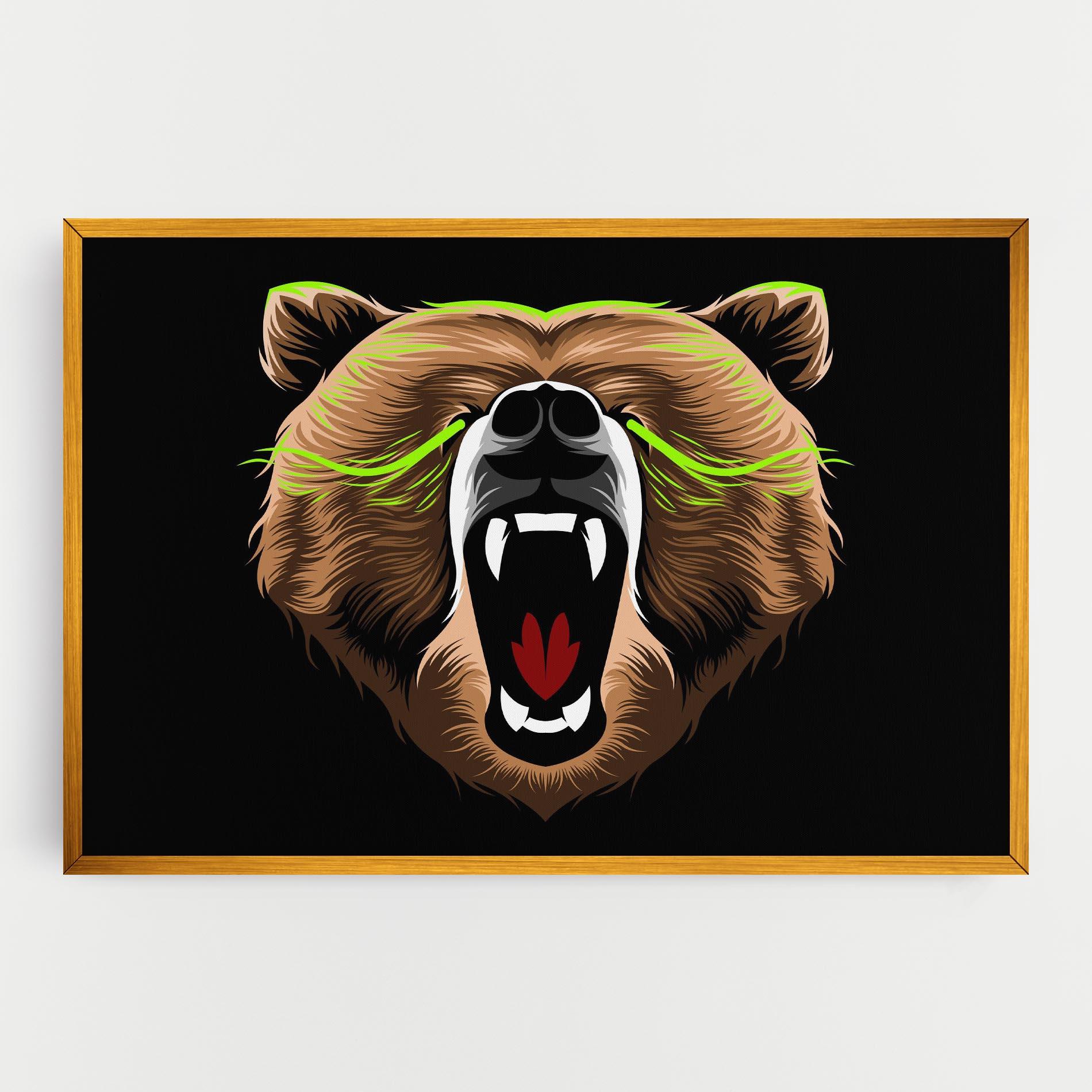 Leinwandbild Green Line Bear mockup 0